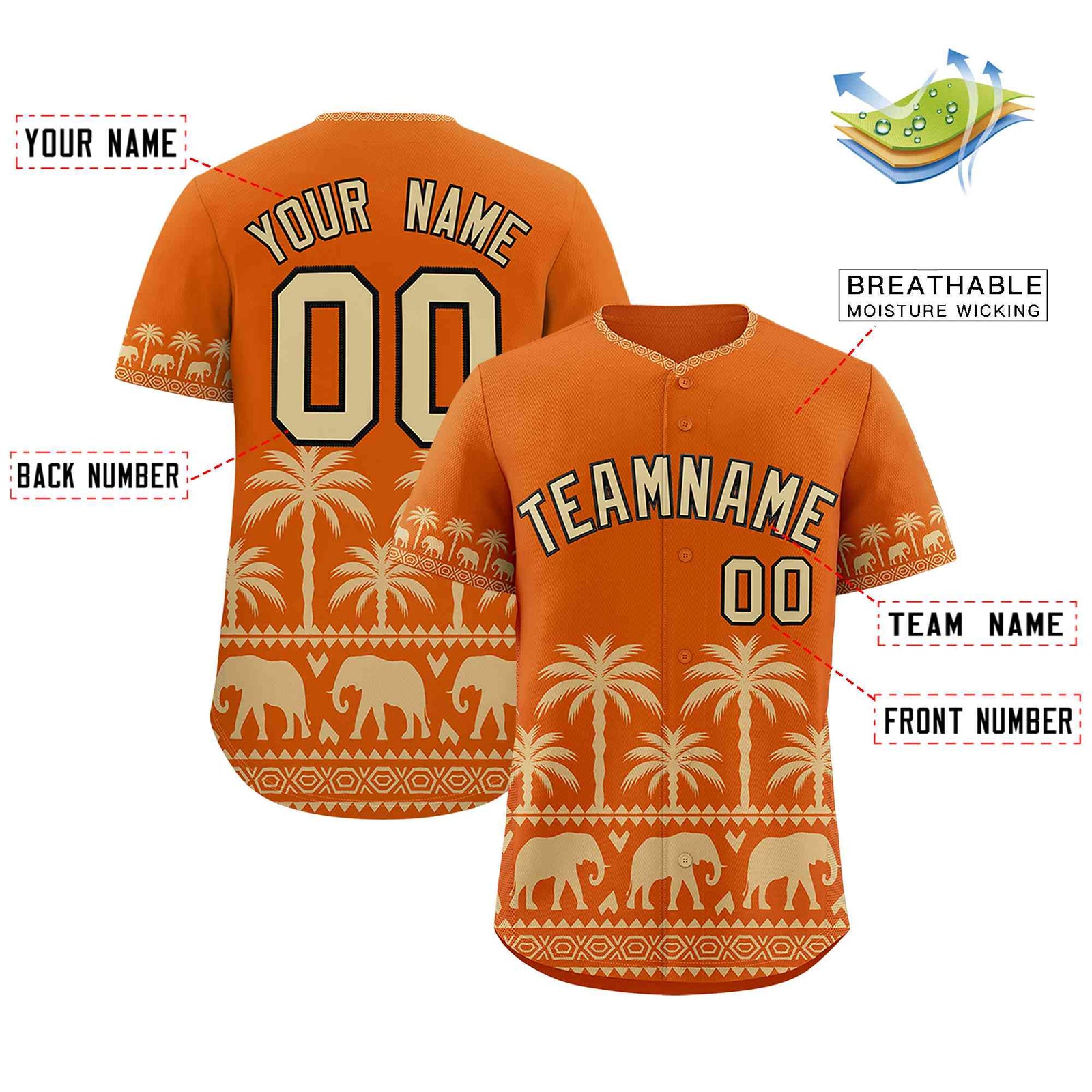 Custom Texas Orange Old Gold Graffiti Pattern Personalized Bossinia Style Authentic Baseball Jersey