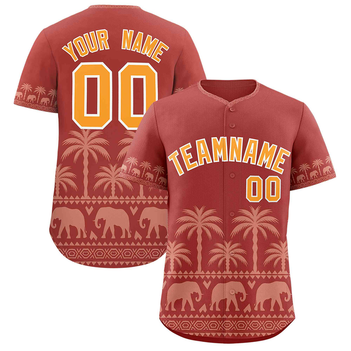 Custom Red Teabrown Graffiti Pattern Personalized Bossinia Style Authentic Baseball Jersey