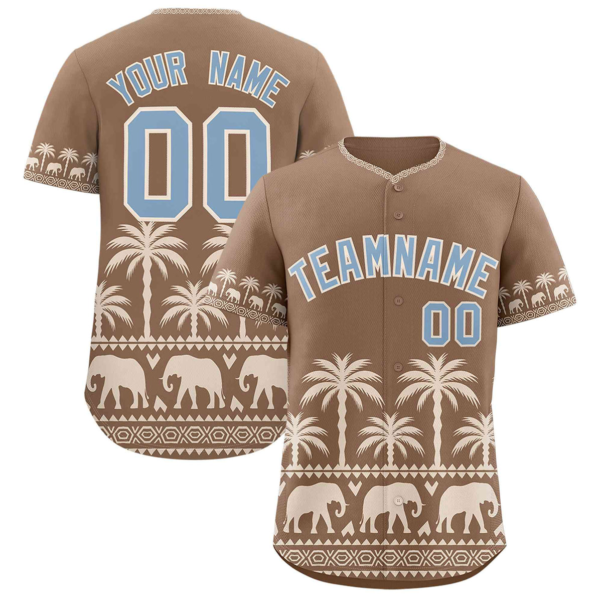 Custom Light Brown Cream Graffiti Pattern Personalized Bossinia Style Authentic Baseball Jersey
