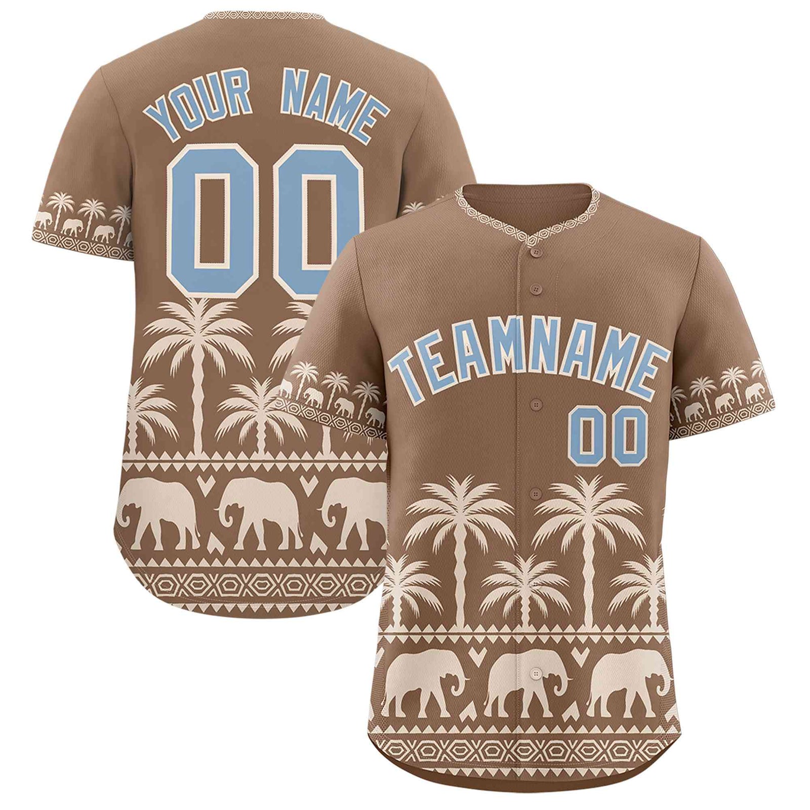 Custom Light Brown Cream Graffiti Pattern Personalized Bossinia Style Authentic Baseball Jersey
