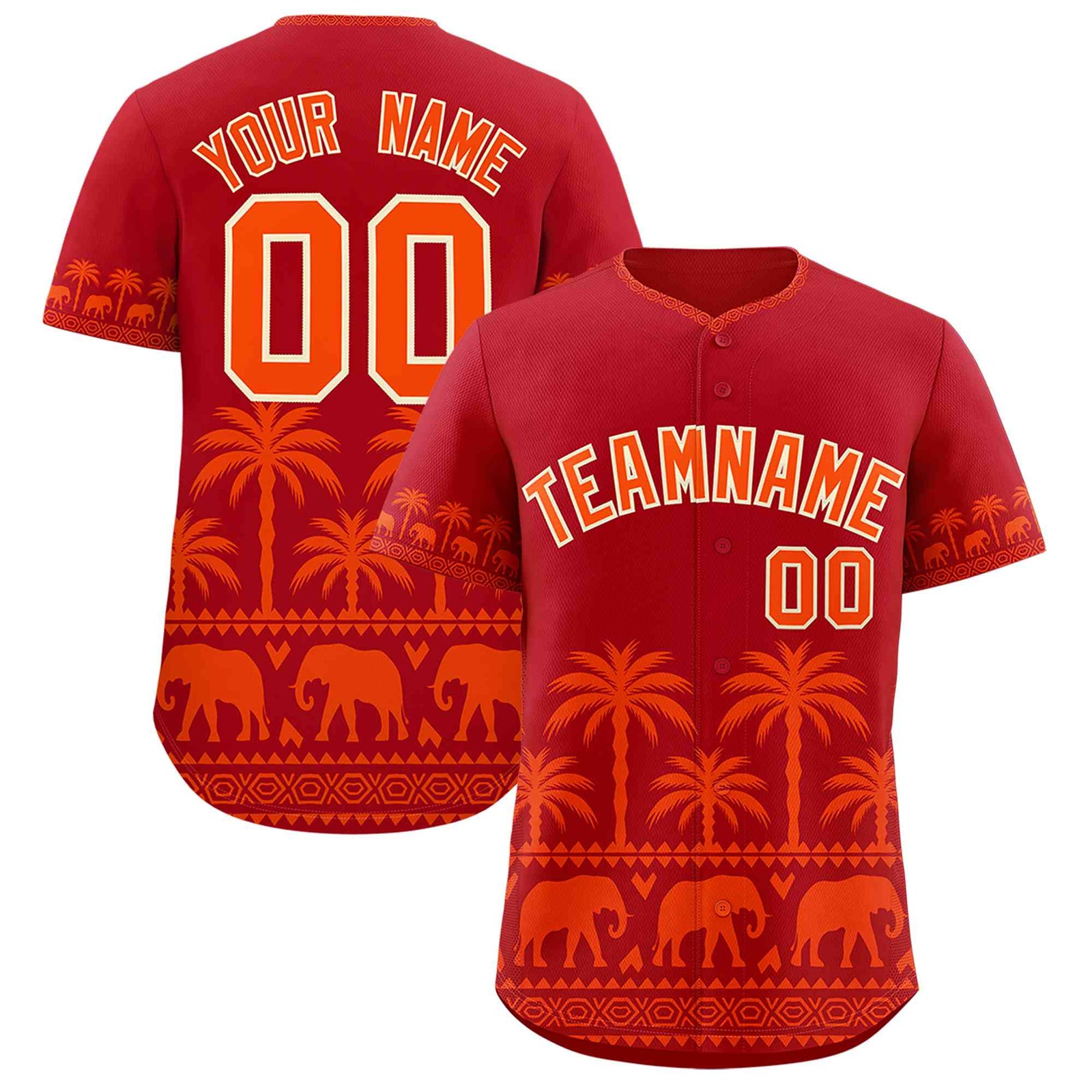 Custom Red Orange Graffiti Pattern Personalized Bossinia Style Authentic Baseball Jersey