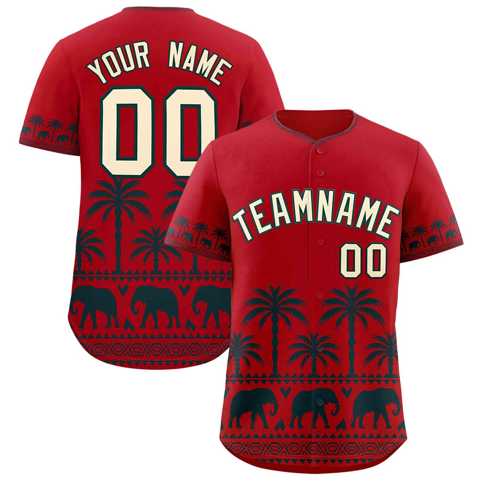 Custom Red Midnight Green Graffiti Pattern Personalized Bossinia Style Authentic Baseball Jersey