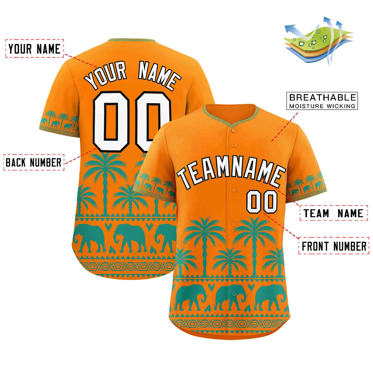 Custom Orange Bright Green Graffiti Pattern Personalized Bossinia Style Authentic Baseball Jersey