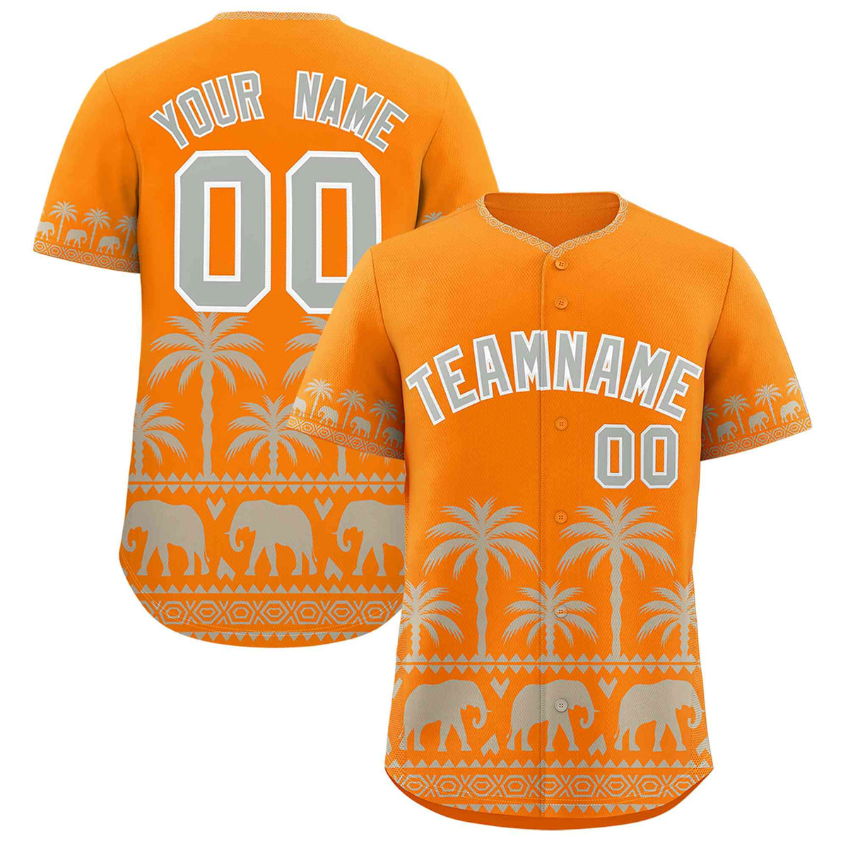 Custom Orange Gray Graffiti Pattern Personalized Bossinia Style Authentic Baseball Jersey