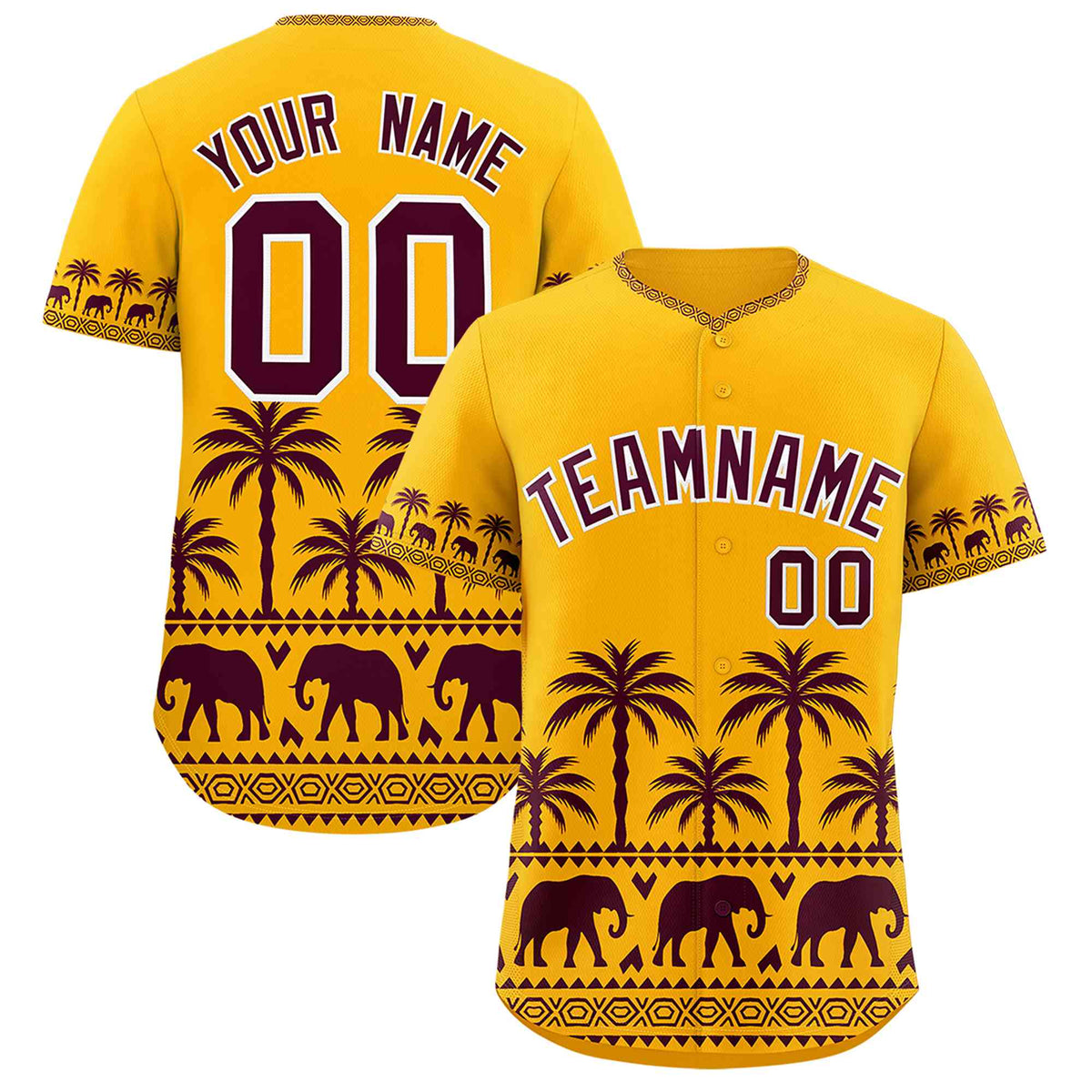 Custom Gold Crimson Graffiti Pattern Personalized Bossinia Style Authentic Baseball Jersey