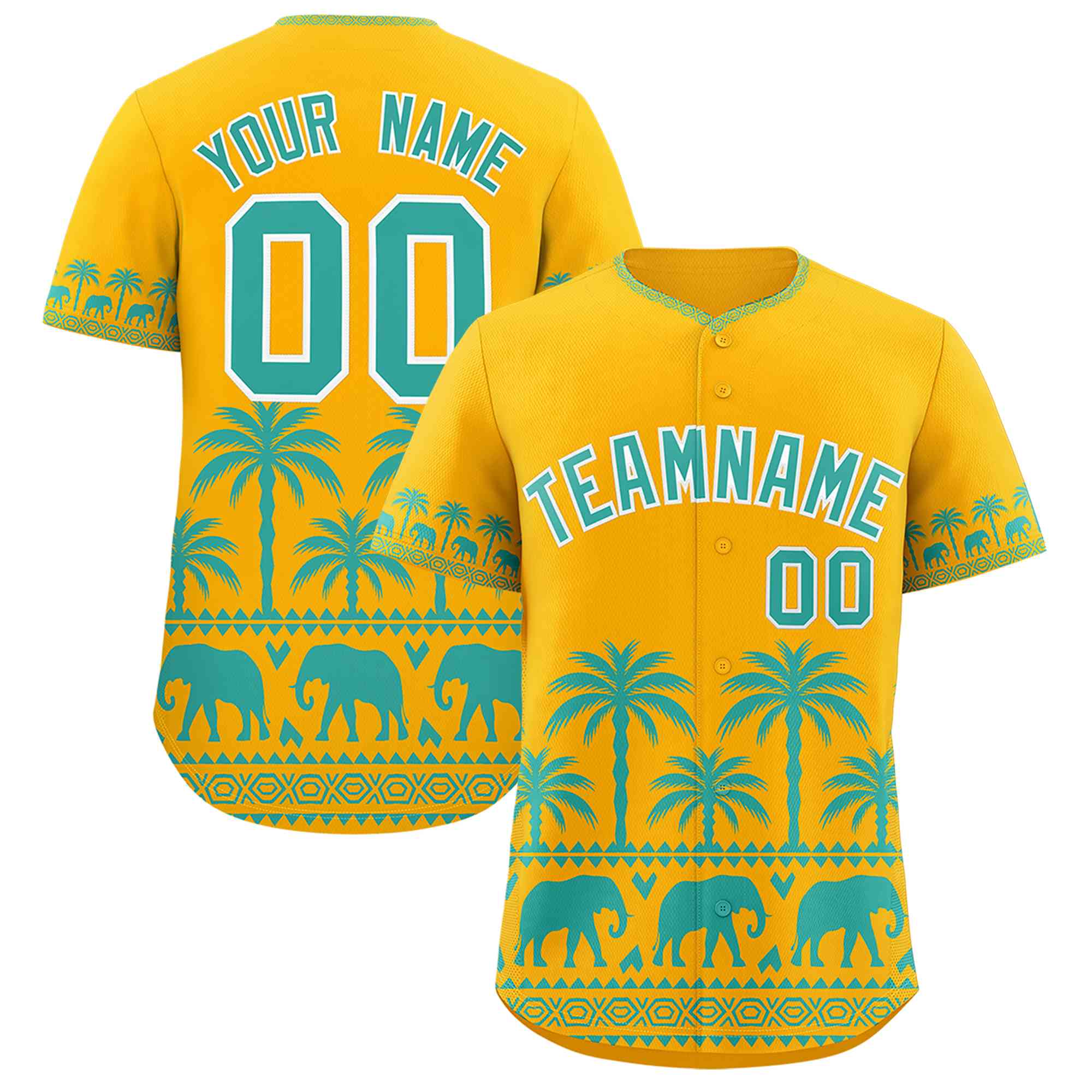 Custom Gold Bright Green Graffiti Pattern Personalized Bossinia Style Authentic Baseball Jersey