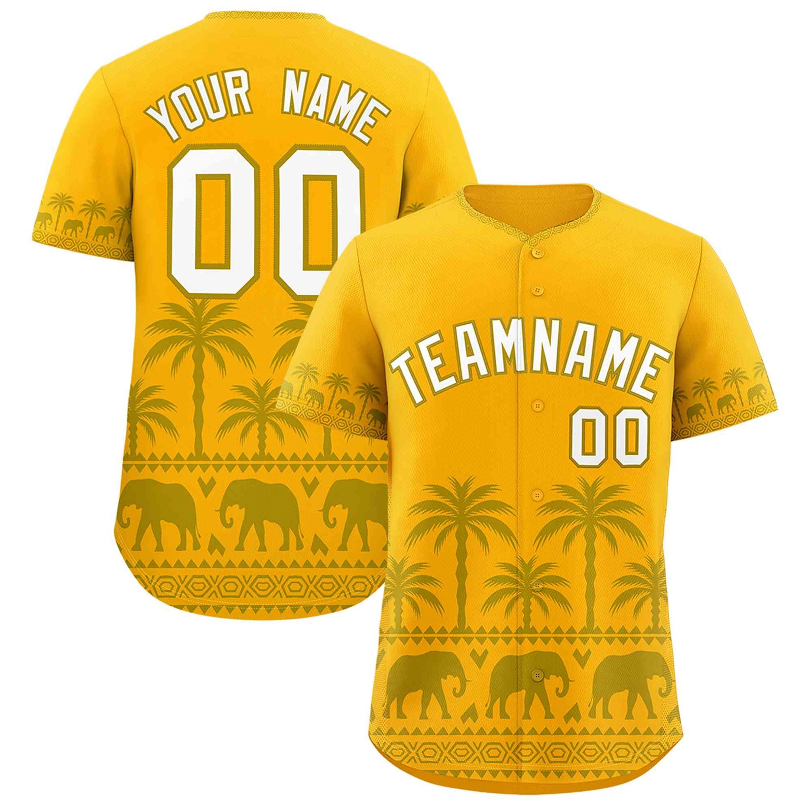 Custom Gold Old Gold Graffiti Pattern Personalized Bossinia Style Authentic Baseball Jersey