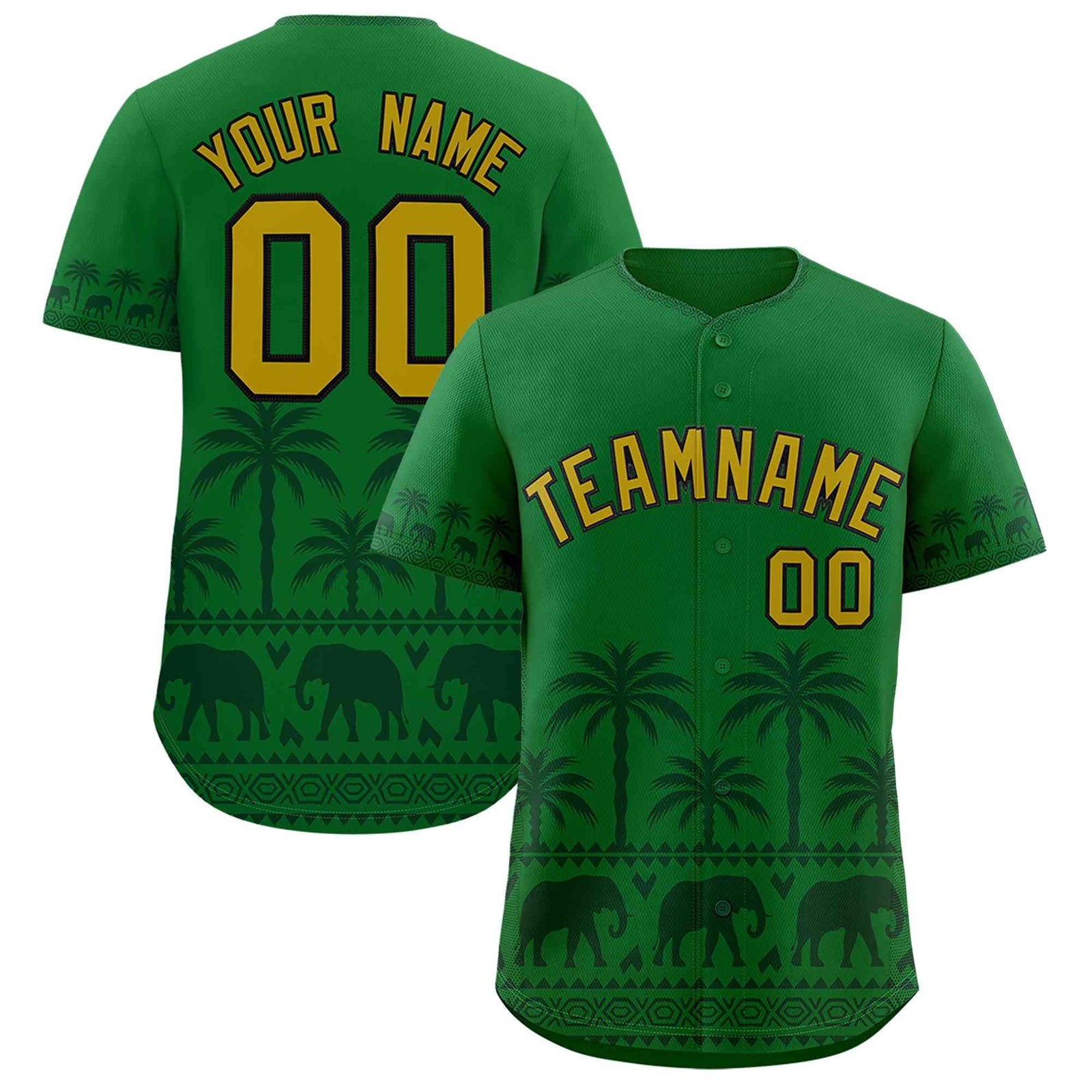 Custom Kelly Green Green Graffiti Pattern Personalized Bossinia Style Authentic Baseball Jersey