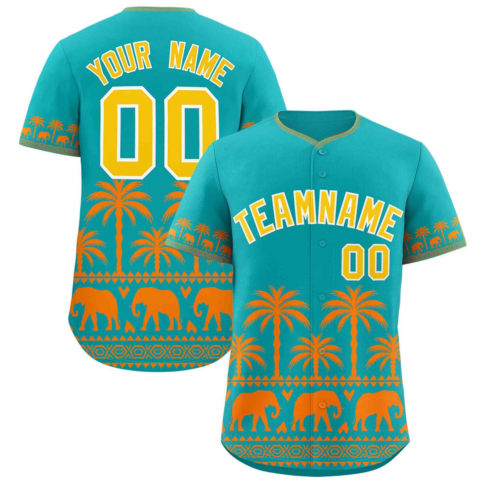 Custom Aqua Orange Graffiti Pattern Personalized Bossinia Style Authentic Baseball Jersey