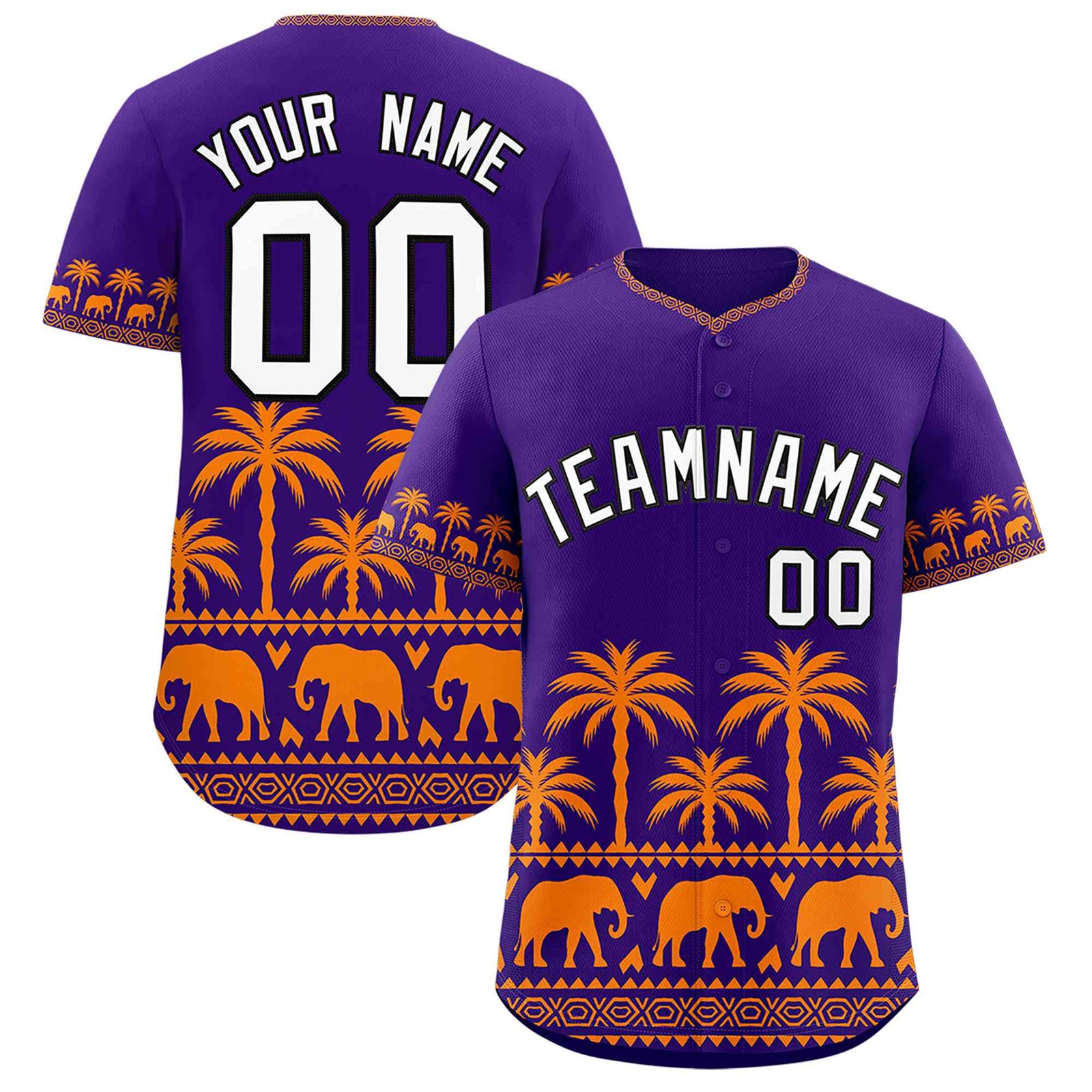 Custom Purple Orange Graffiti Pattern Personalized Bossinia Style Authentic Baseball Jersey