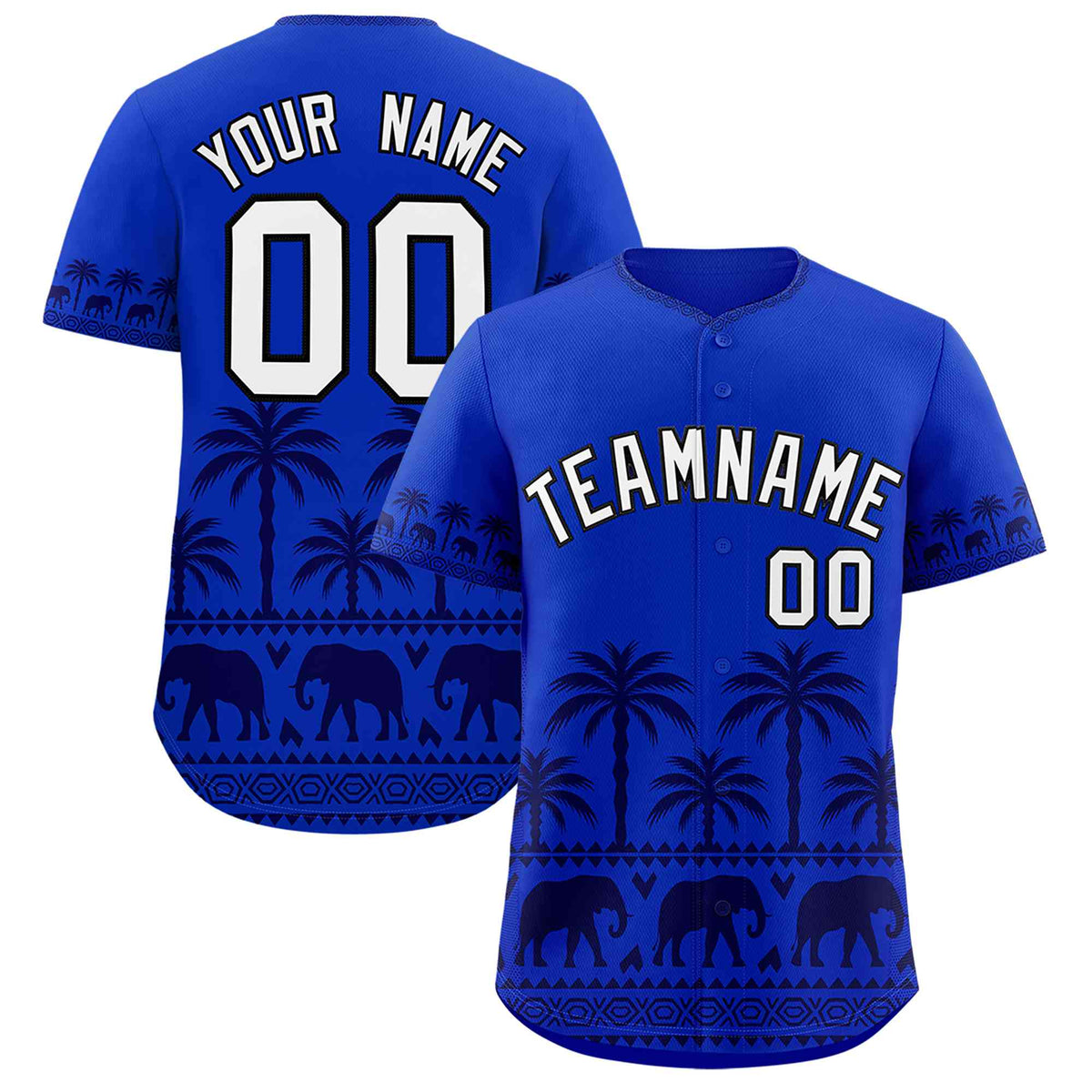 Custom Royal Navy Graffiti Pattern Personalized Bossinia Style Authentic Baseball Jersey