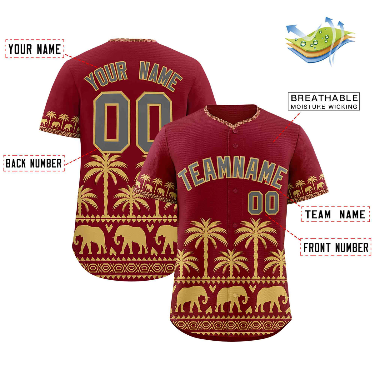 Custom Crimson Old Gold Graffiti Pattern Personalized Bossinia Style Authentic Baseball Jersey