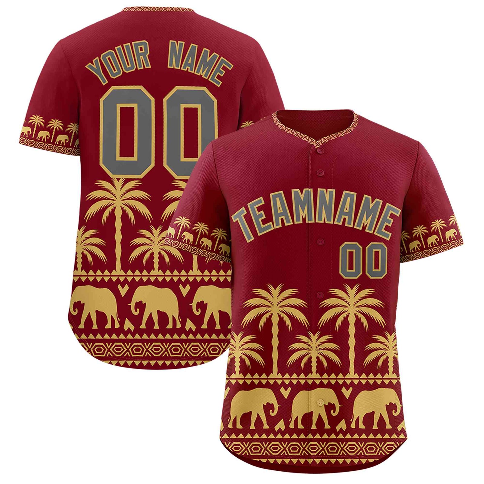 Custom Crimson Old Gold Graffiti Pattern Personalized Bossinia Style Authentic Baseball Jersey