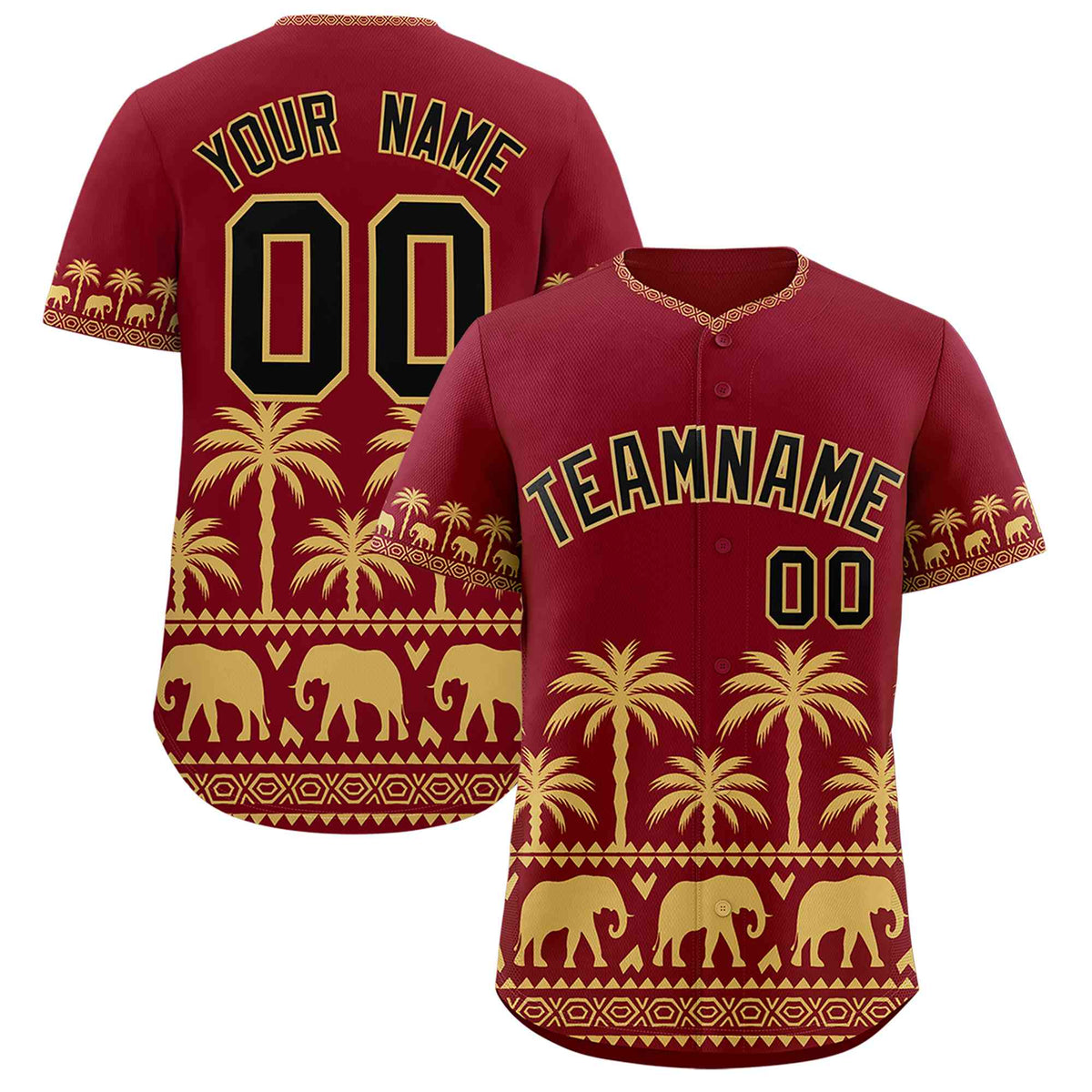 Custom Crimson Old Gold Graffiti Pattern Personalized Bossinia Style Authentic Baseball Jersey