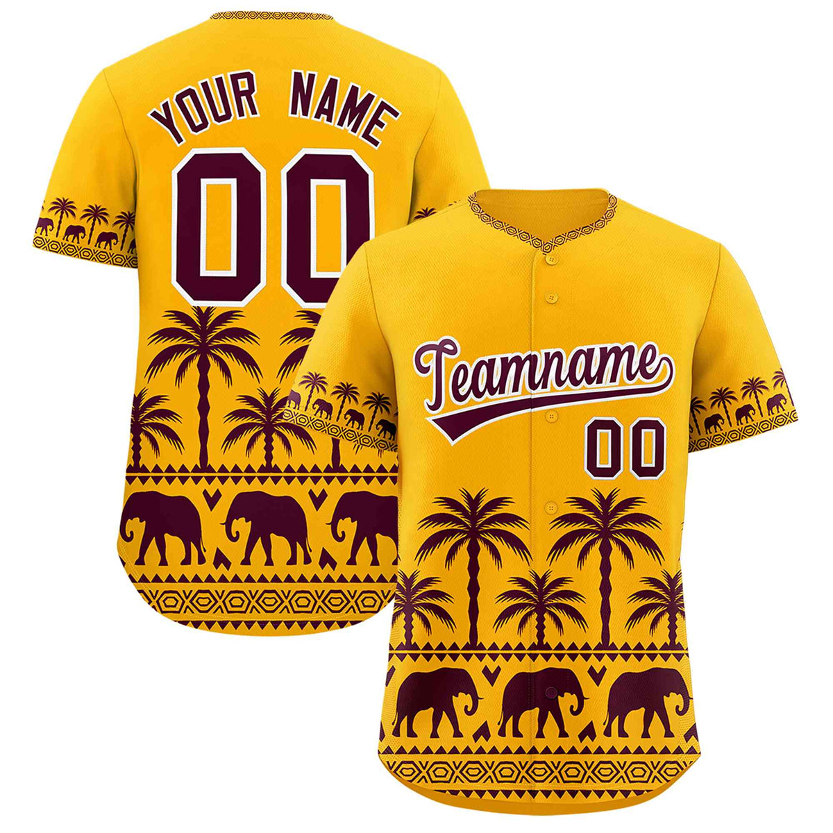 Custom Gold Crimson Graffiti Pattern Personalized Bossinia Style Authentic Baseball Jersey