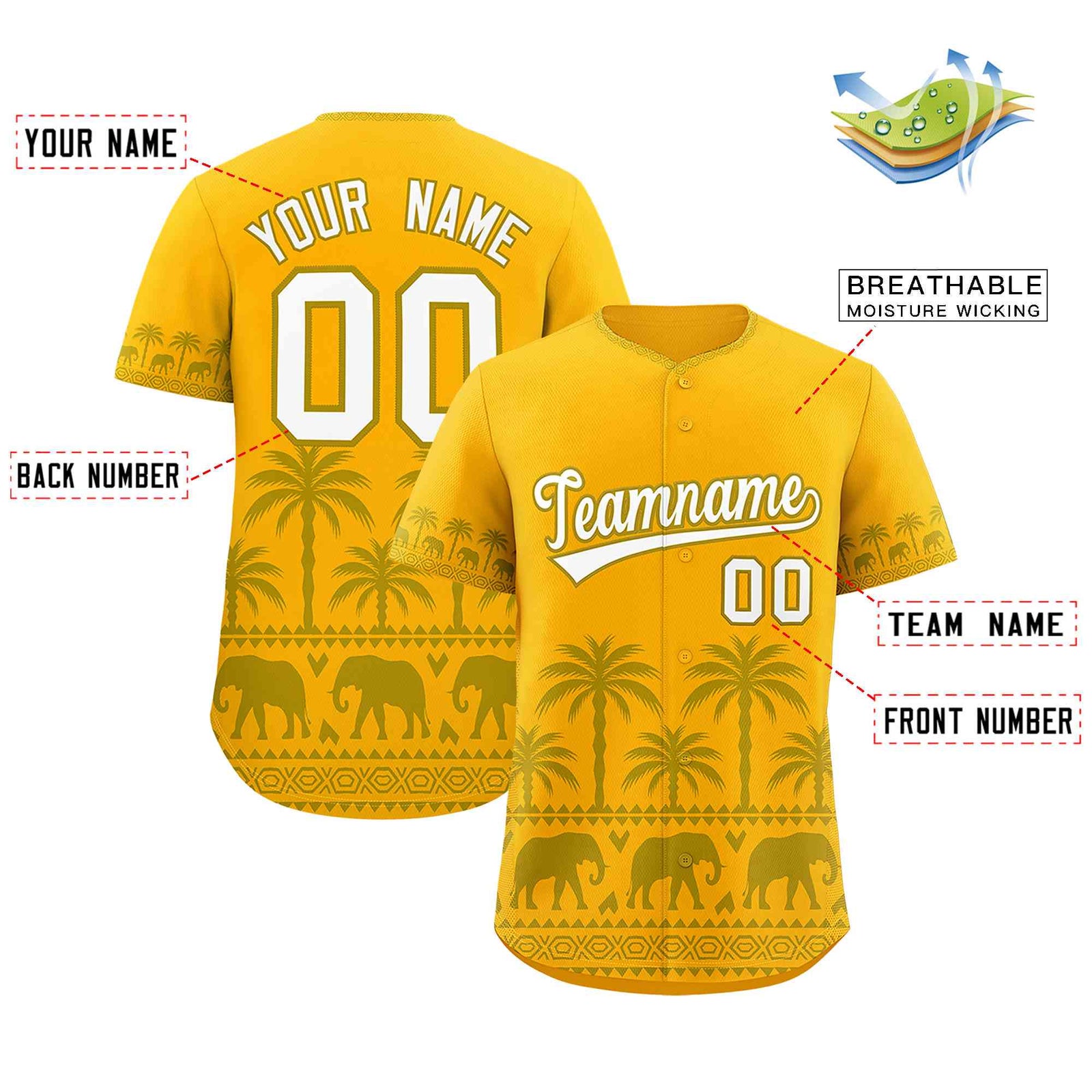 Custom Gold Old Gold Graffiti Pattern Personalized Bossinia Style Authentic Baseball Jersey