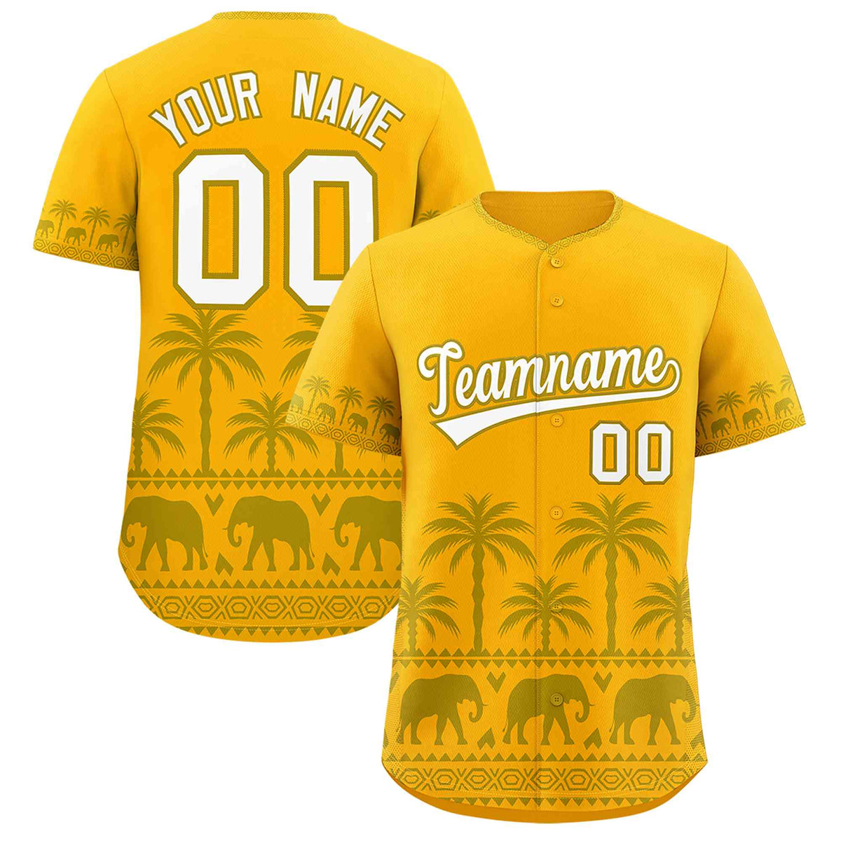 Custom Gold Old Gold Graffiti Pattern Personalized Bossinia Style Authentic Baseball Jersey