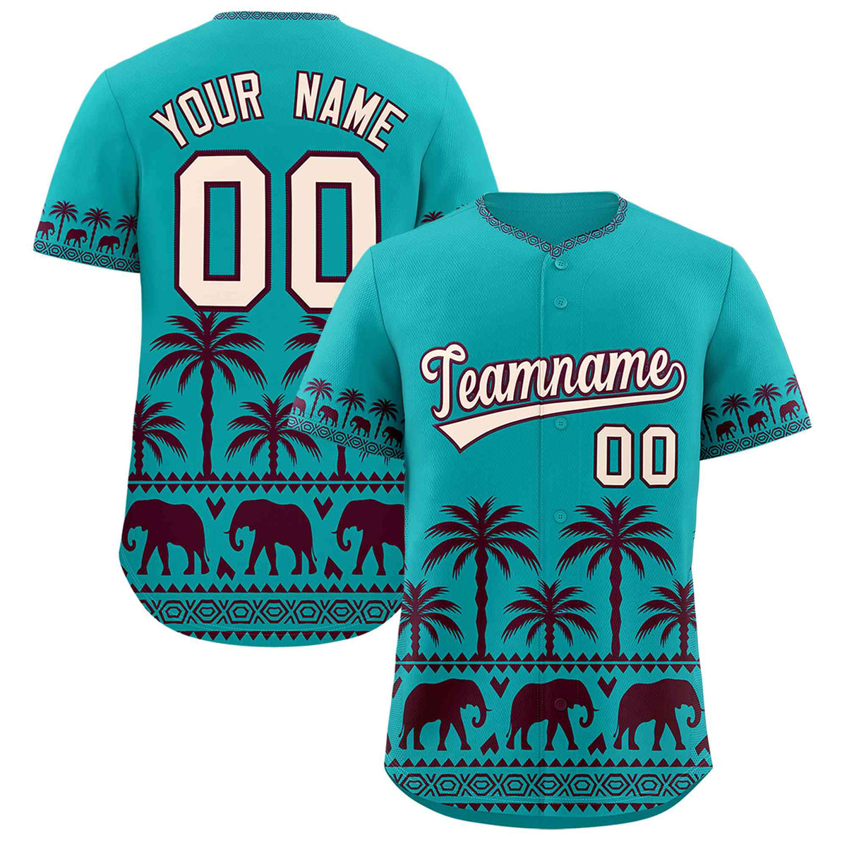 Custom Aqua Red Graffiti Pattern Personalized Bossinia Style Authentic Baseball Jersey