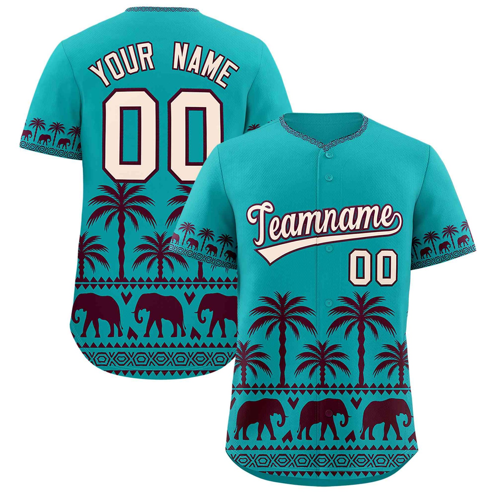 Custom Aqua Red Graffiti Pattern Personalized Bossinia Style Authentic Baseball Jersey