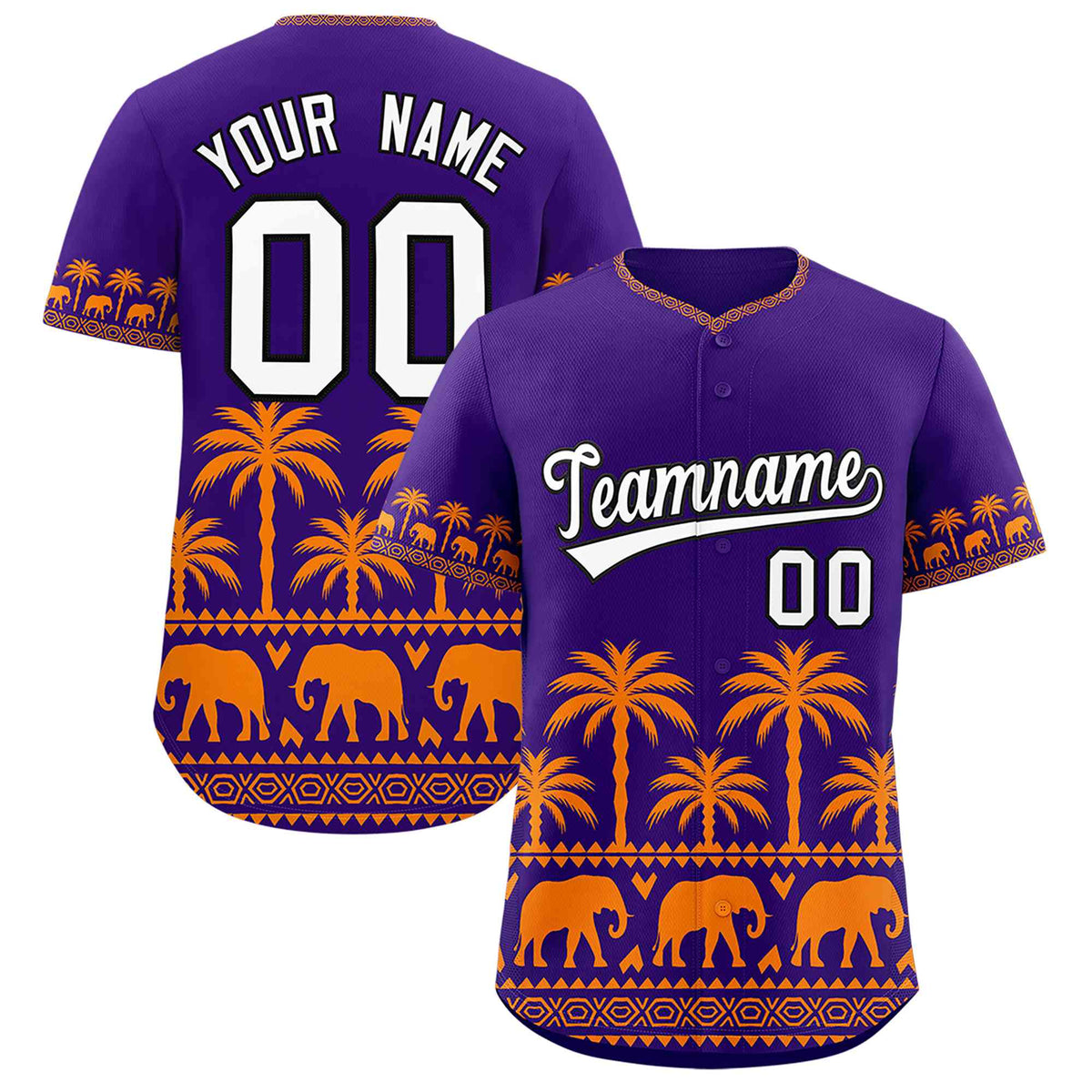 Custom Purple Orange Graffiti Pattern Personalized Bossinia Style Authentic Baseball Jersey