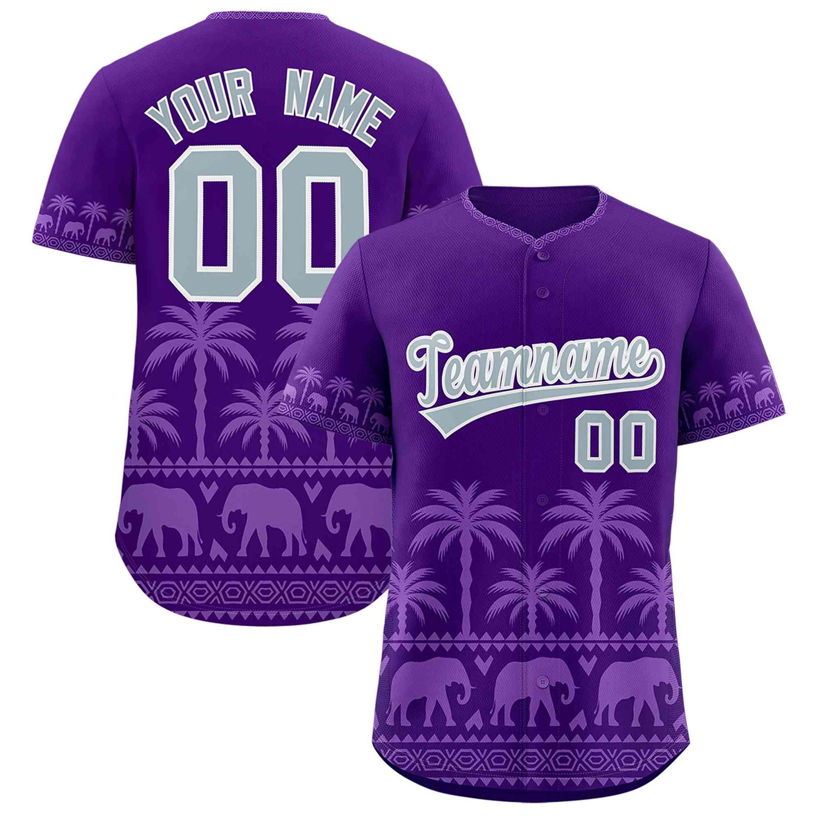 Custom Purple Light Purple Graffiti Pattern Personalized Bossinia Style Authentic Baseball Jersey