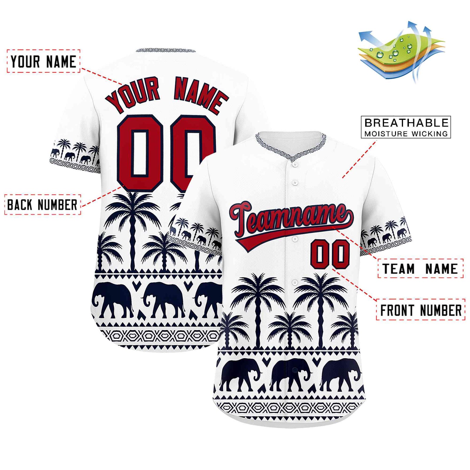 Custom White Navy Graffiti Pattern Personalized Bossinia Style Authentic Baseball Jersey