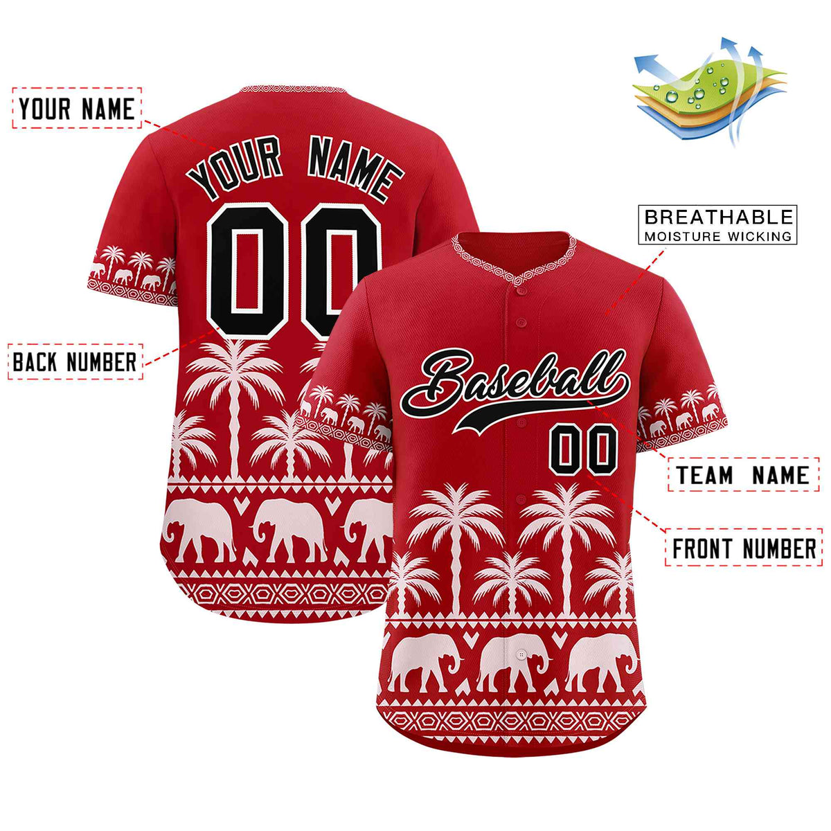 Custom Red White Graffiti Pattern Personalized Bossinia Style Authentic Baseball Jersey