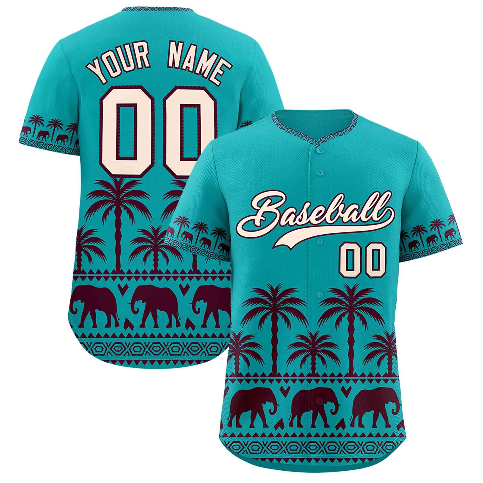 Custom Aqua Red Graffiti Pattern Personalized Bossinia Style Authentic Baseball Jersey
