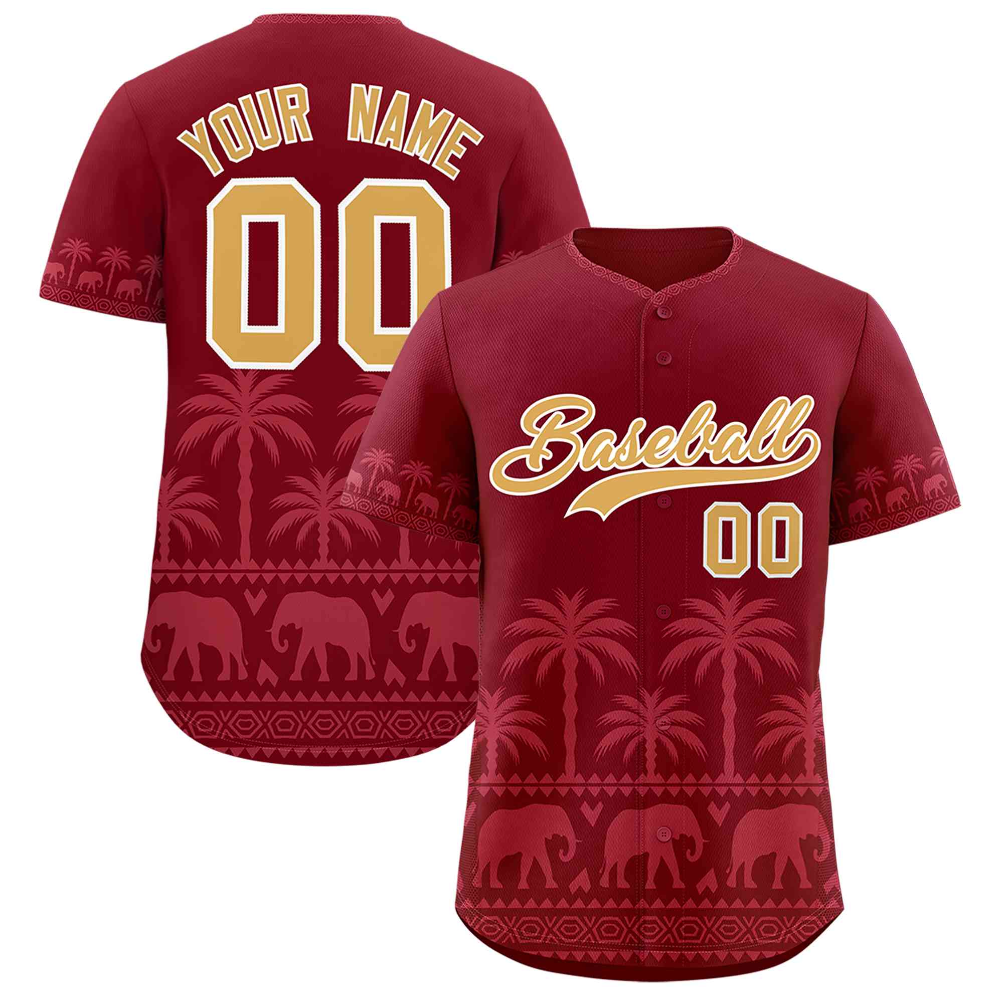 Custom Crimson Light Red Graffiti Pattern Personalized Bossinia Style Authentic Baseball Jersey