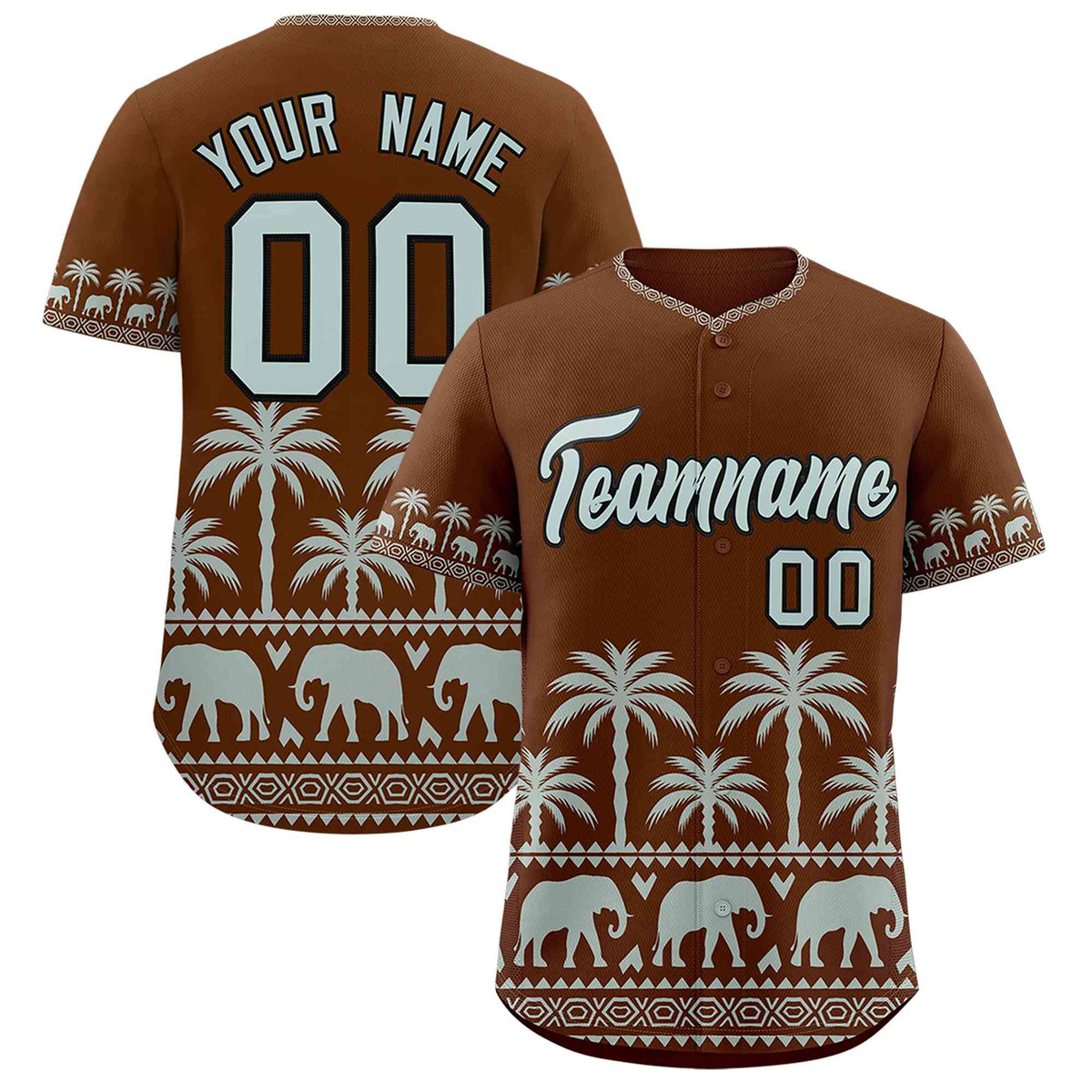 Custom Brown Silver-Gray Graffiti Pattern Personalized Bossinia Style Authentic Baseball Jersey