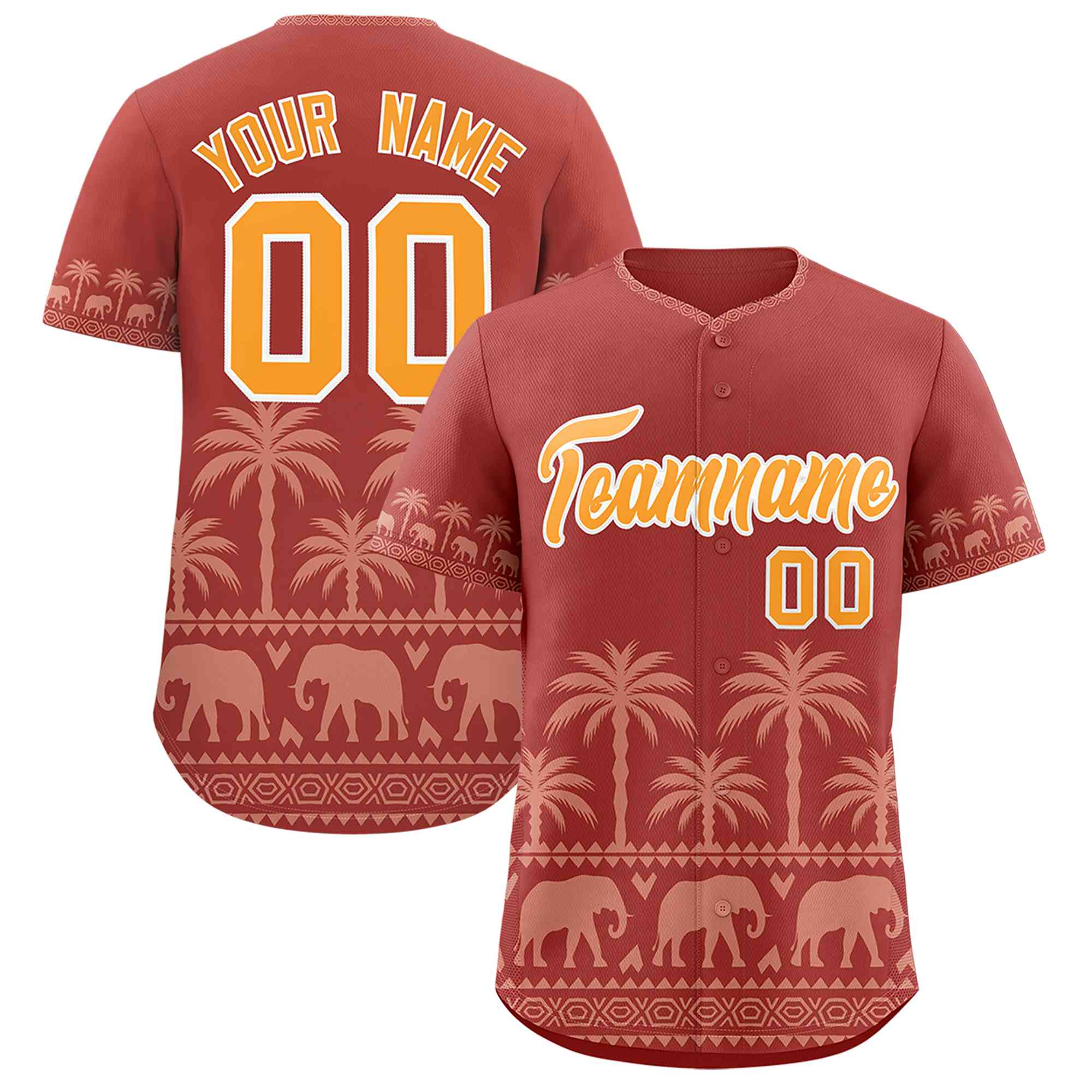 Custom Red Teabrown Graffiti Pattern Personalized Bossinia Style Authentic Baseball Jersey