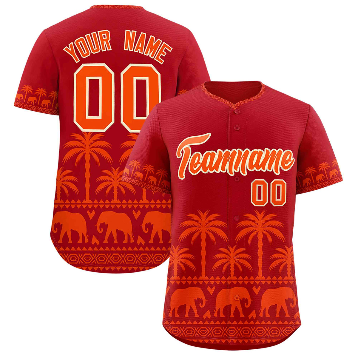 Custom Red Orange Graffiti Pattern Personalized Bossinia Style Authentic Baseball Jersey