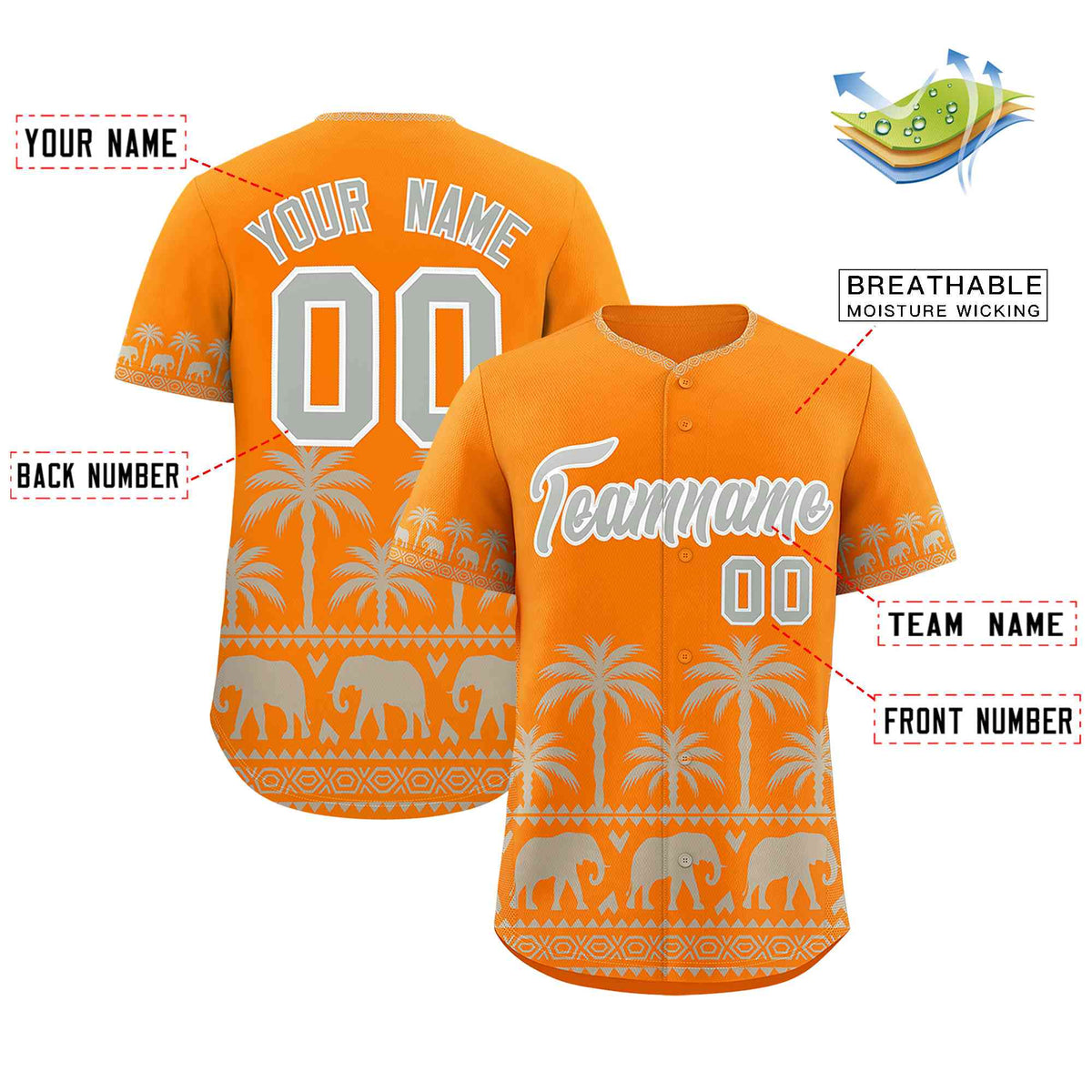 Custom Orange Gray Graffiti Pattern Personalized Bossinia Style Authentic Baseball Jersey