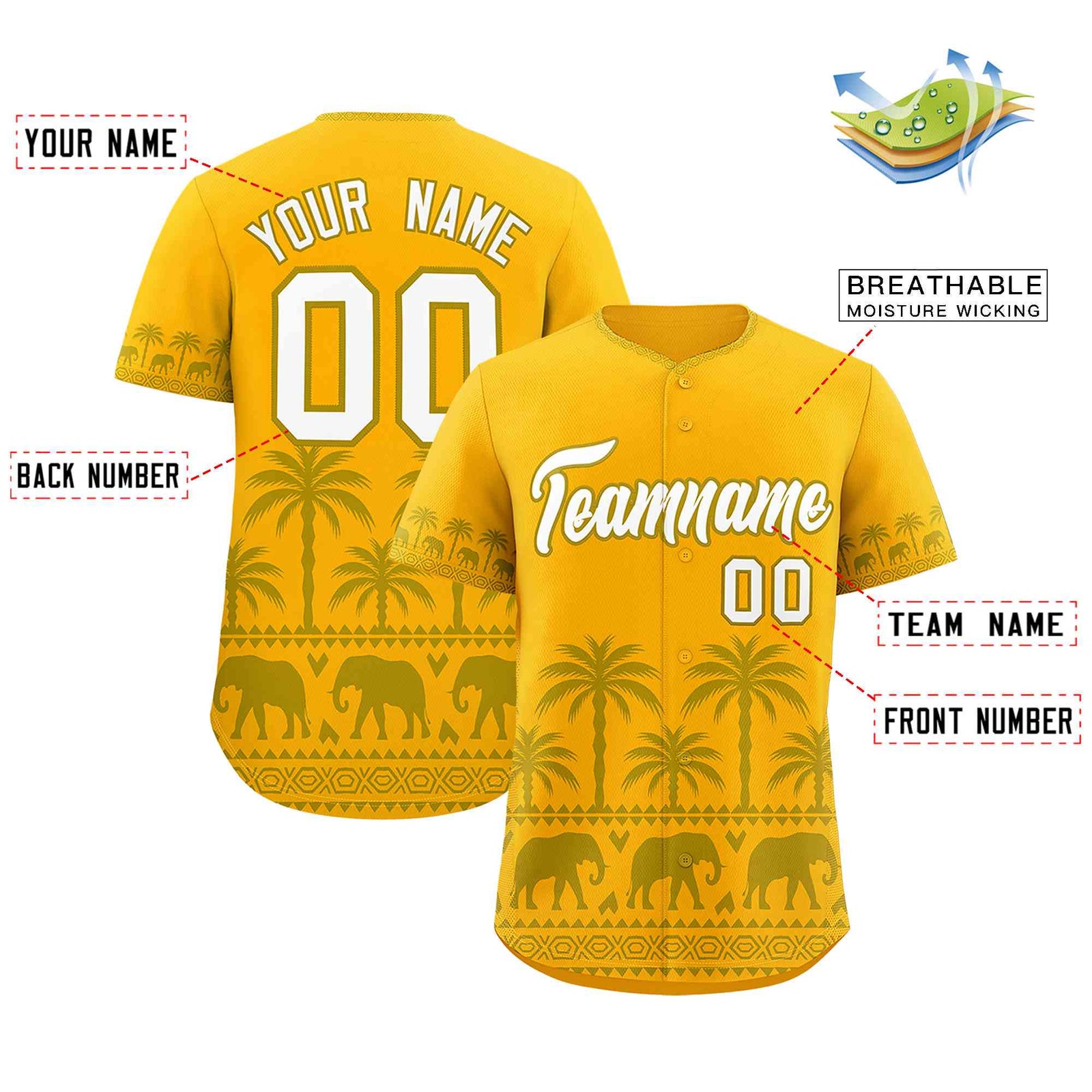 Custom Gold Old Gold Graffiti Pattern Personalized Bossinia Style Authentic Baseball Jersey