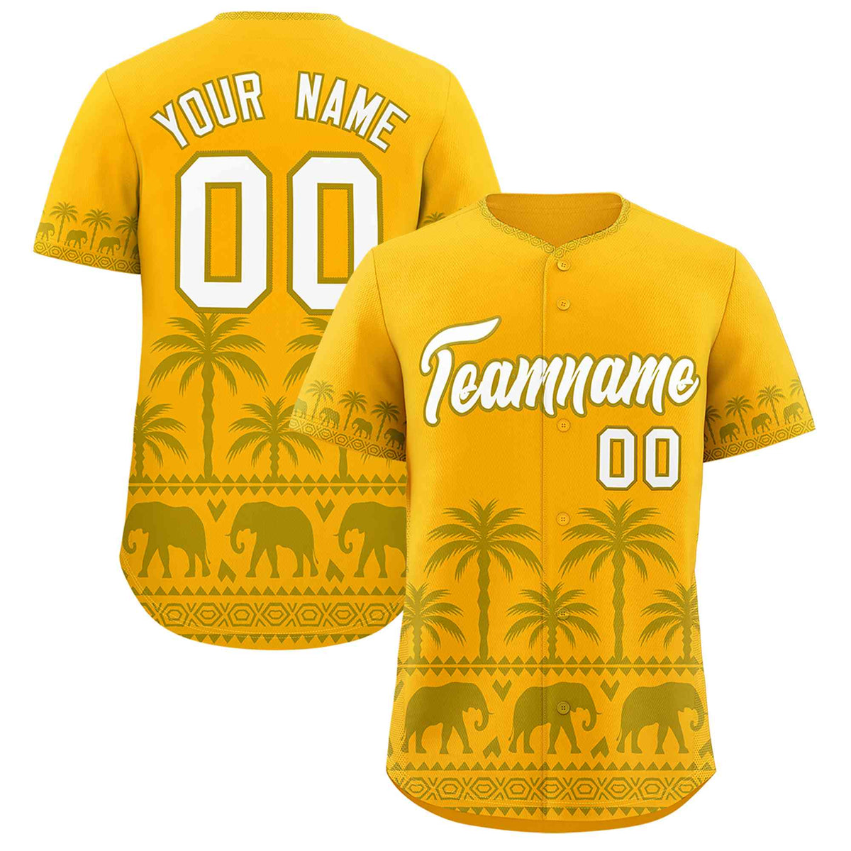 Custom Gold Old Gold Graffiti Pattern Personalized Bossinia Style Authentic Baseball Jersey