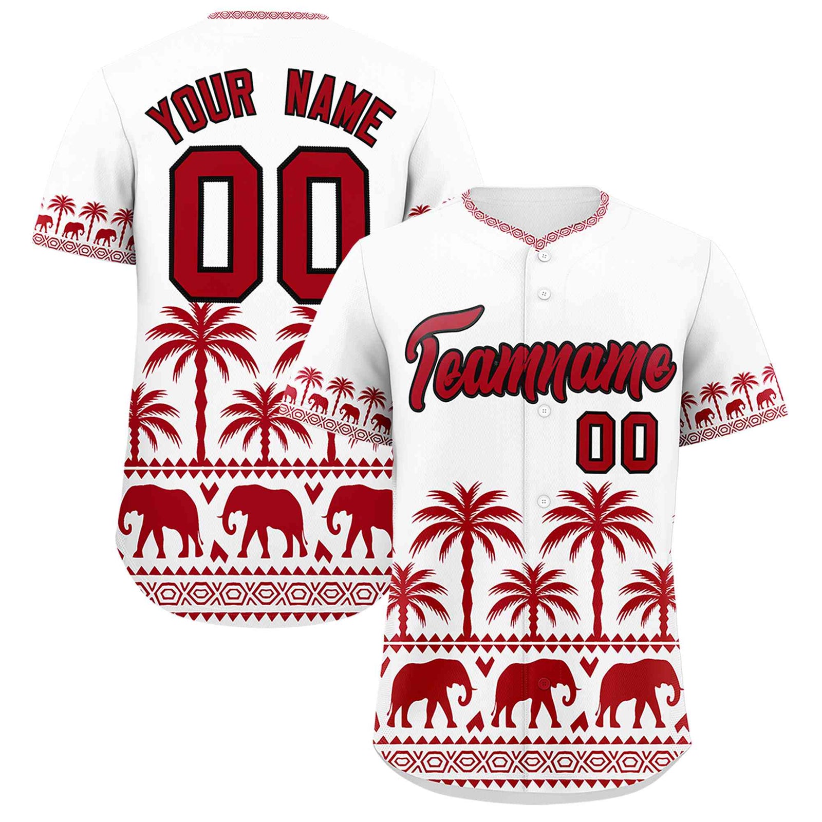 Custom White Red Graffiti Pattern Personalized Bossinia Style Authentic Baseball Jersey