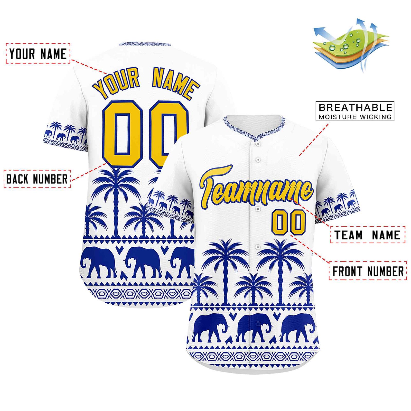 Custom White Royal Graffiti Pattern Personalized Bossinia Style Authentic Baseball Jersey