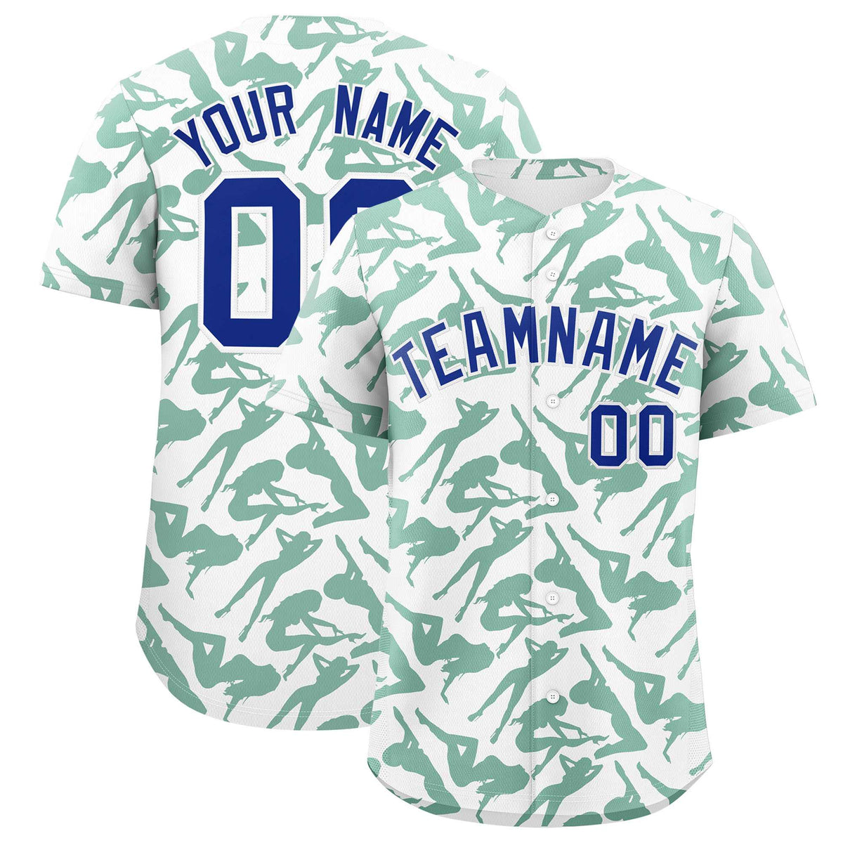 Custom White Kelly Green Playboy Graffiti Pattern Authentic Baseball Jersey