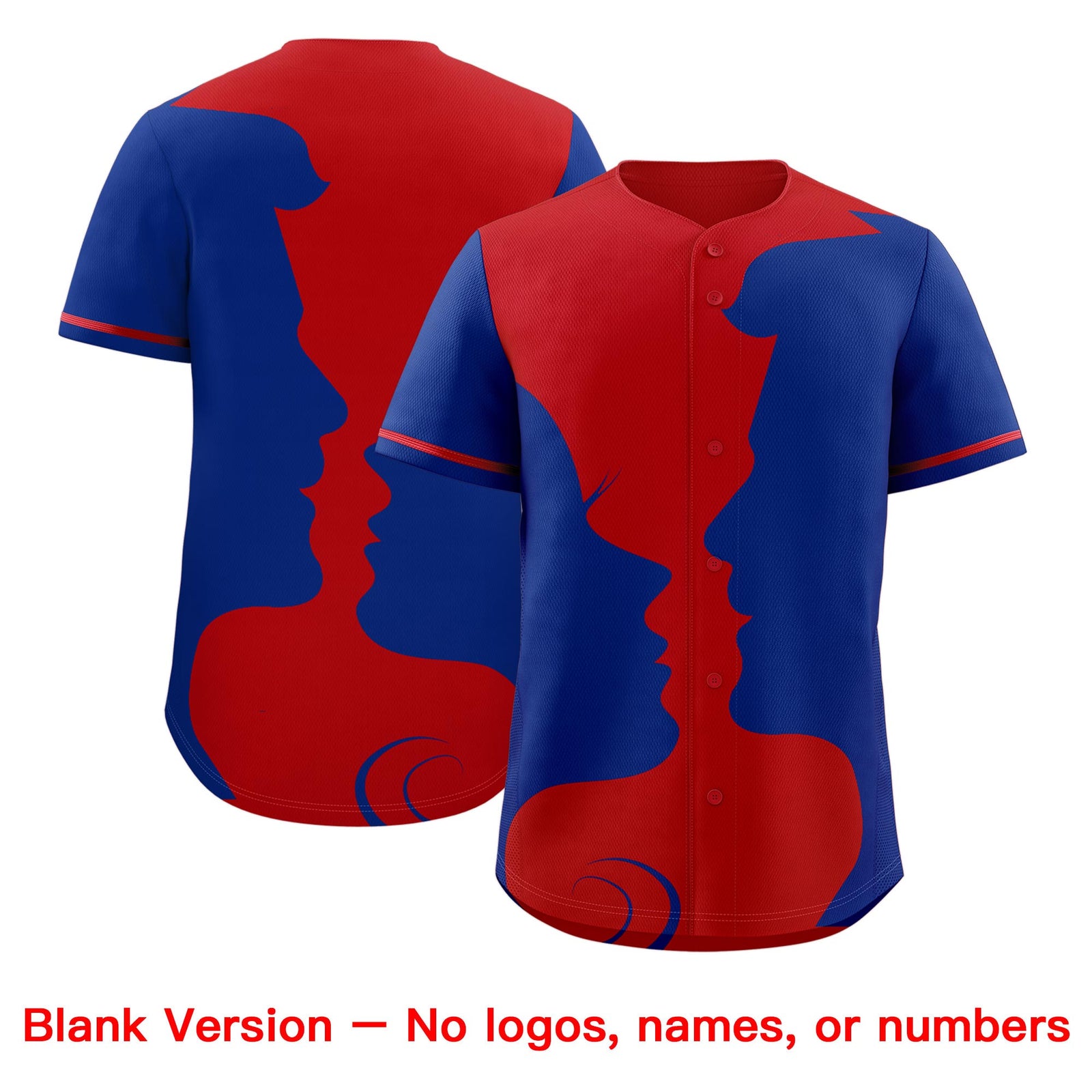 Custom Red Royal Silhouettes of Loving Couple Valentine's Day Baseball Jersey| KXKSHOP