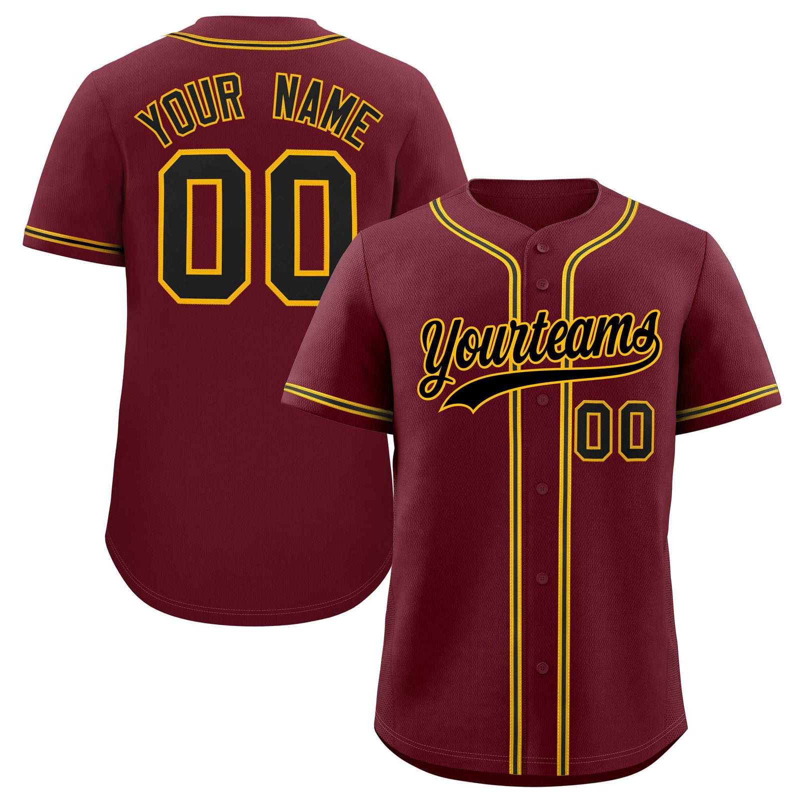 Custom Maroon Classic Style Authentic Baseball Jersey