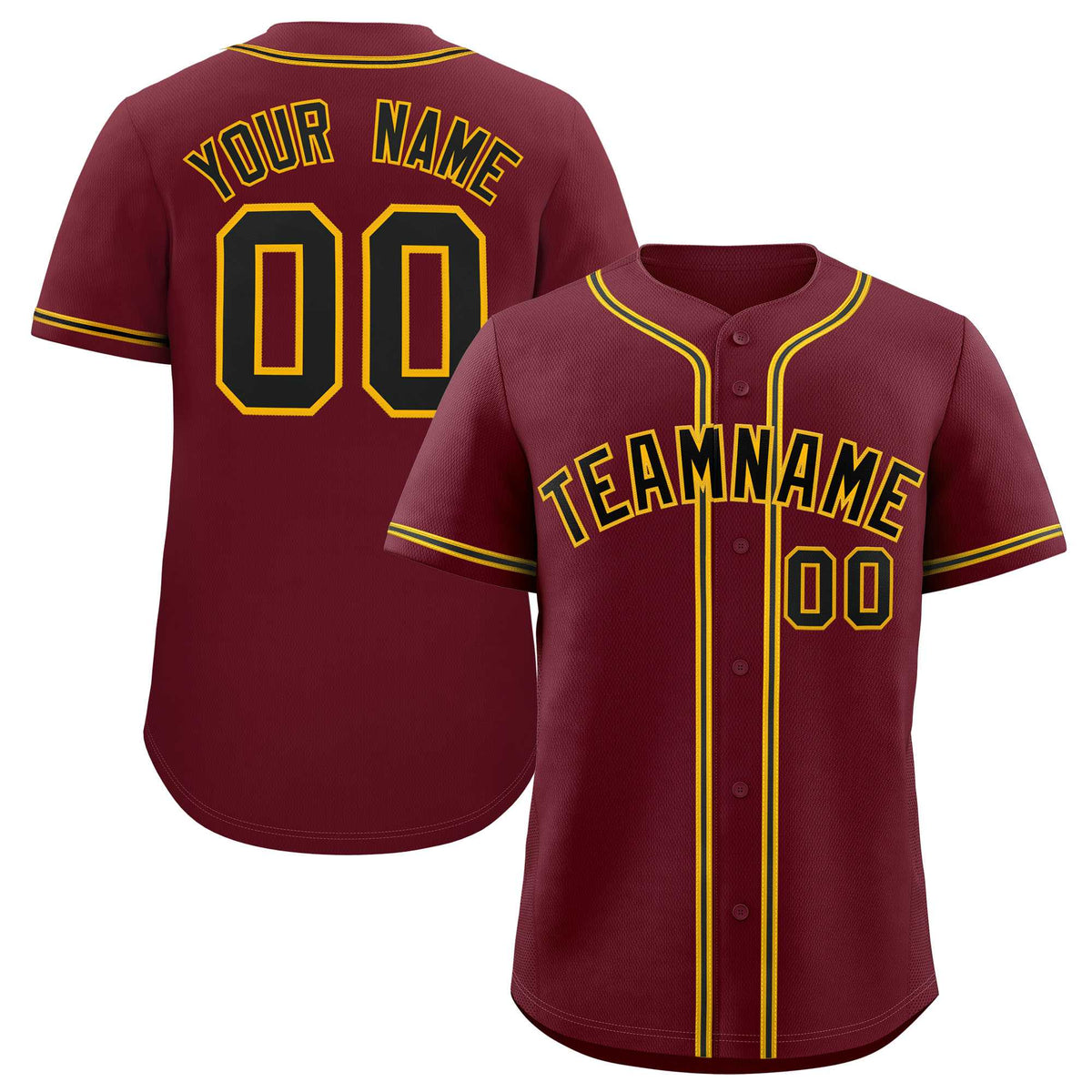 Custom Maroon Classic Style Authentic Baseball Jersey