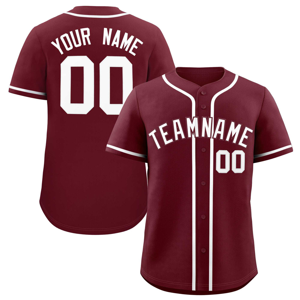 Custom Maroon Classic Style Authentic Baseball Jersey
