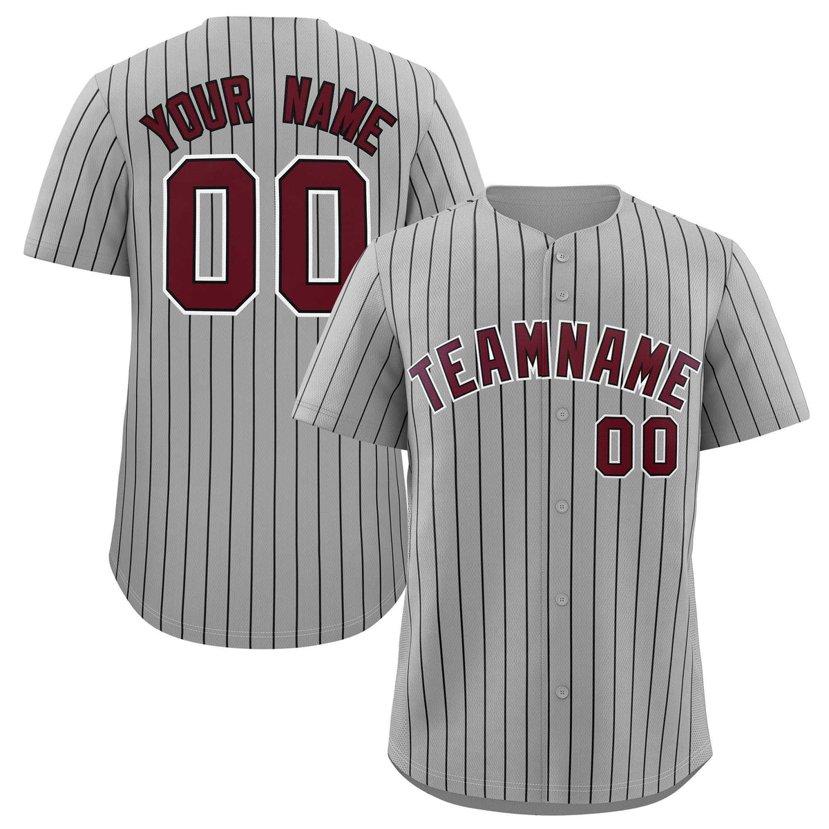 Custom Gray Black Stripe Fashion Authentic Baseball Jersey
