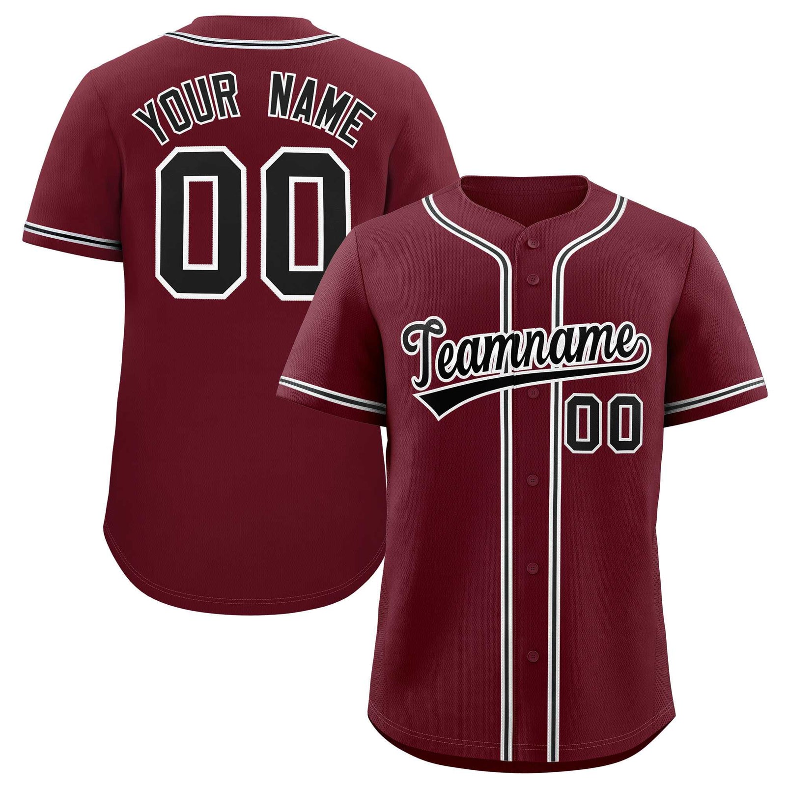 Custom Maroon Classic Style Authentic Baseball Jersey