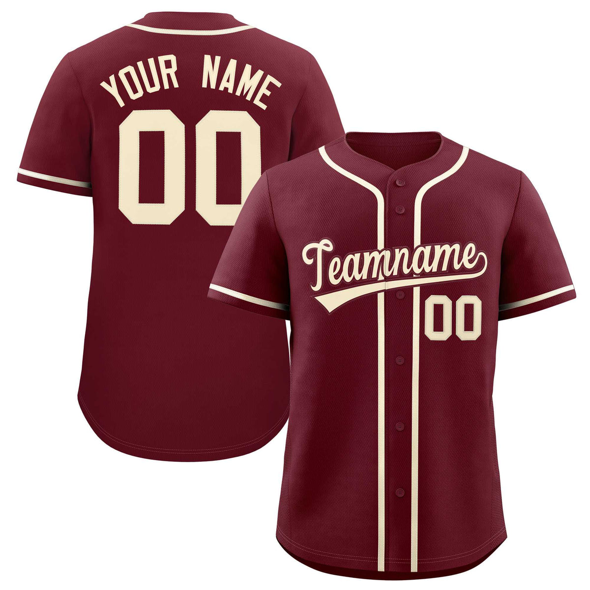 Custom Maroon Classic Style Authentic Baseball Jersey