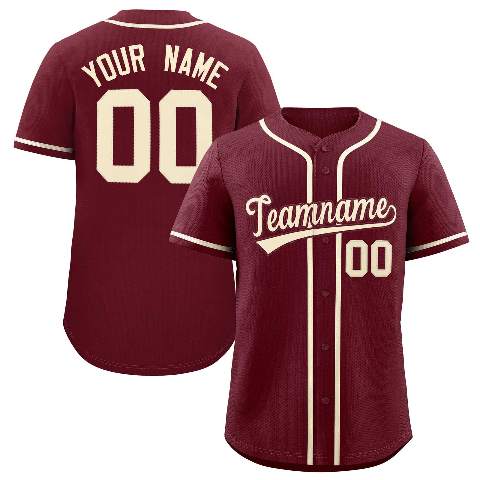 Custom Maroon Classic Style Authentic Baseball Jersey
