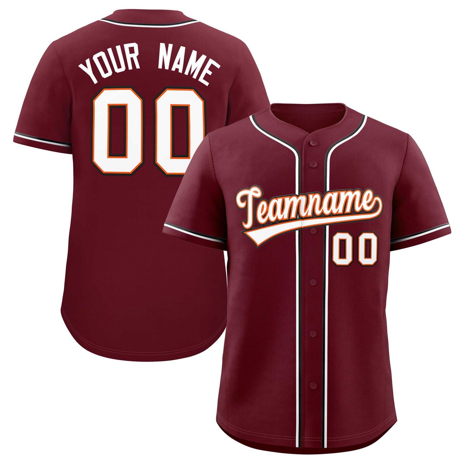 Custom Maroon Classic Style Authentic Baseball Jersey