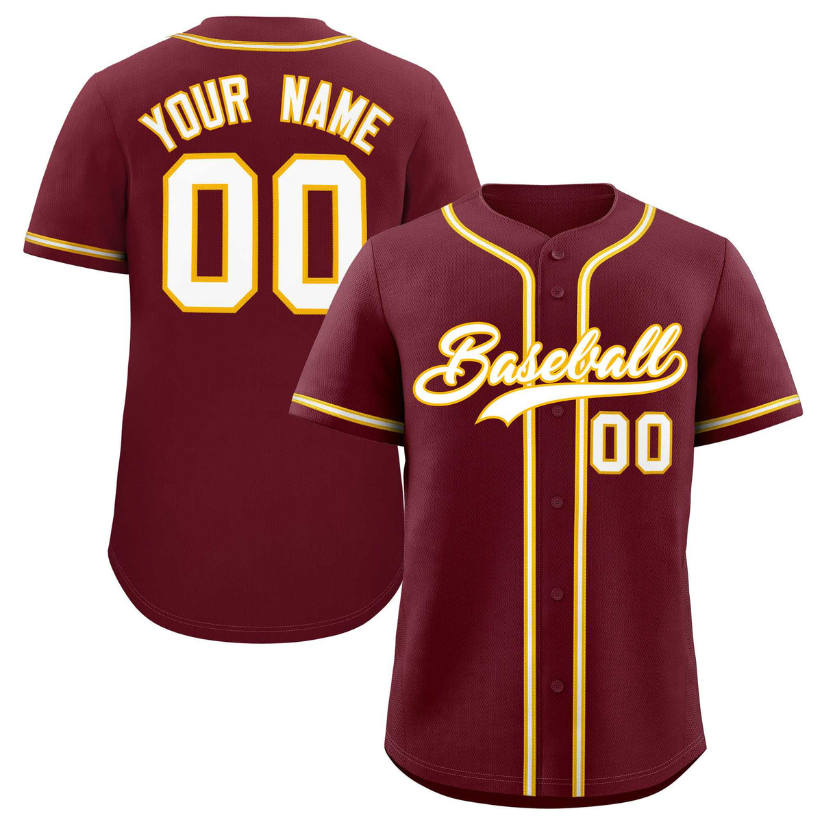 Custom Maroon Classic Style Authentic Baseball Jersey