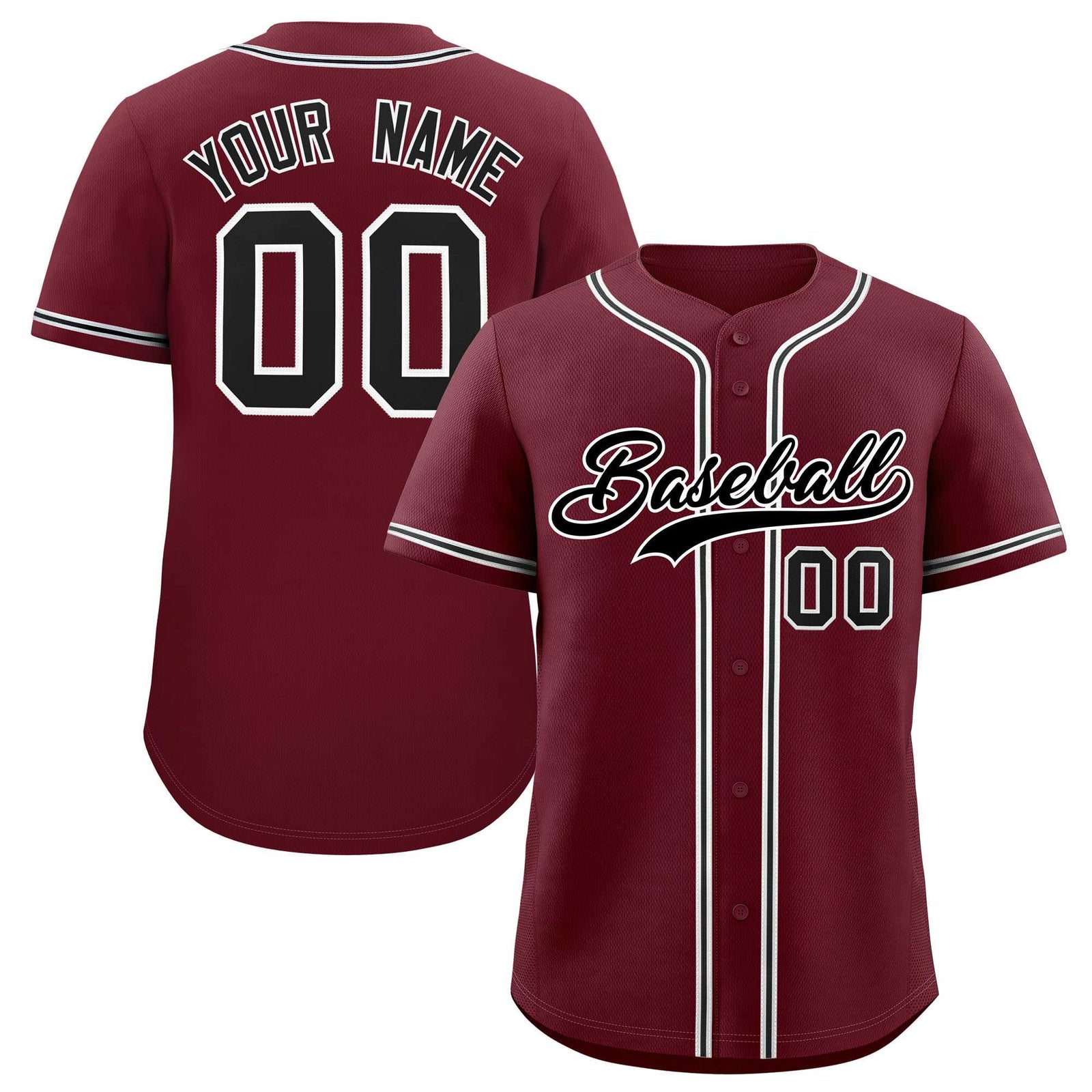 Custom Maroon Classic Style Authentic Baseball Jersey