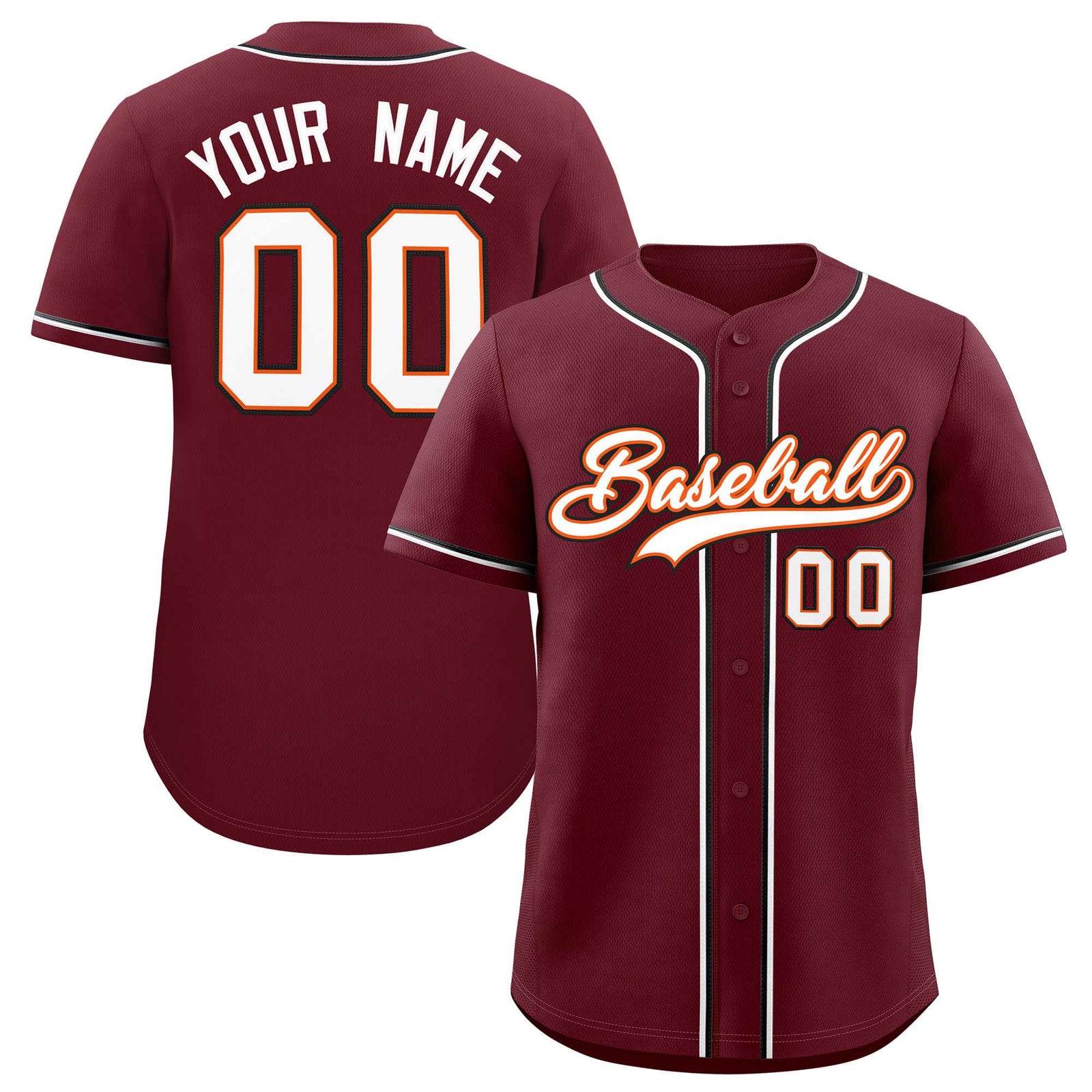 Custom Maroon Classic Style Authentic Baseball Jersey
